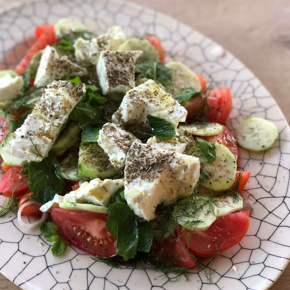 Greek salad with herbs