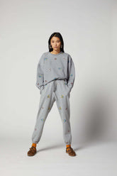 Harlem jumper in grey beaded embroideried fleece