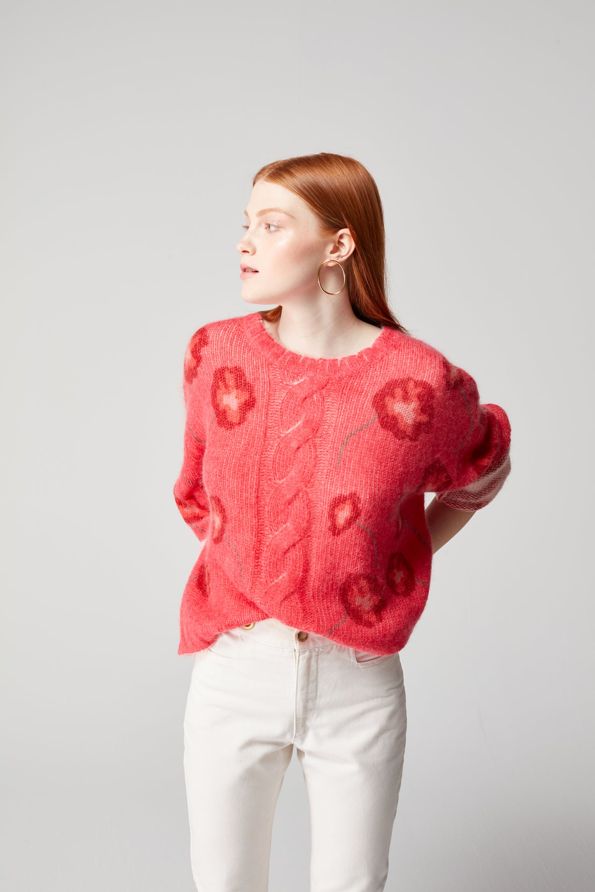 Ellis sweater in raspberry Poppy knit