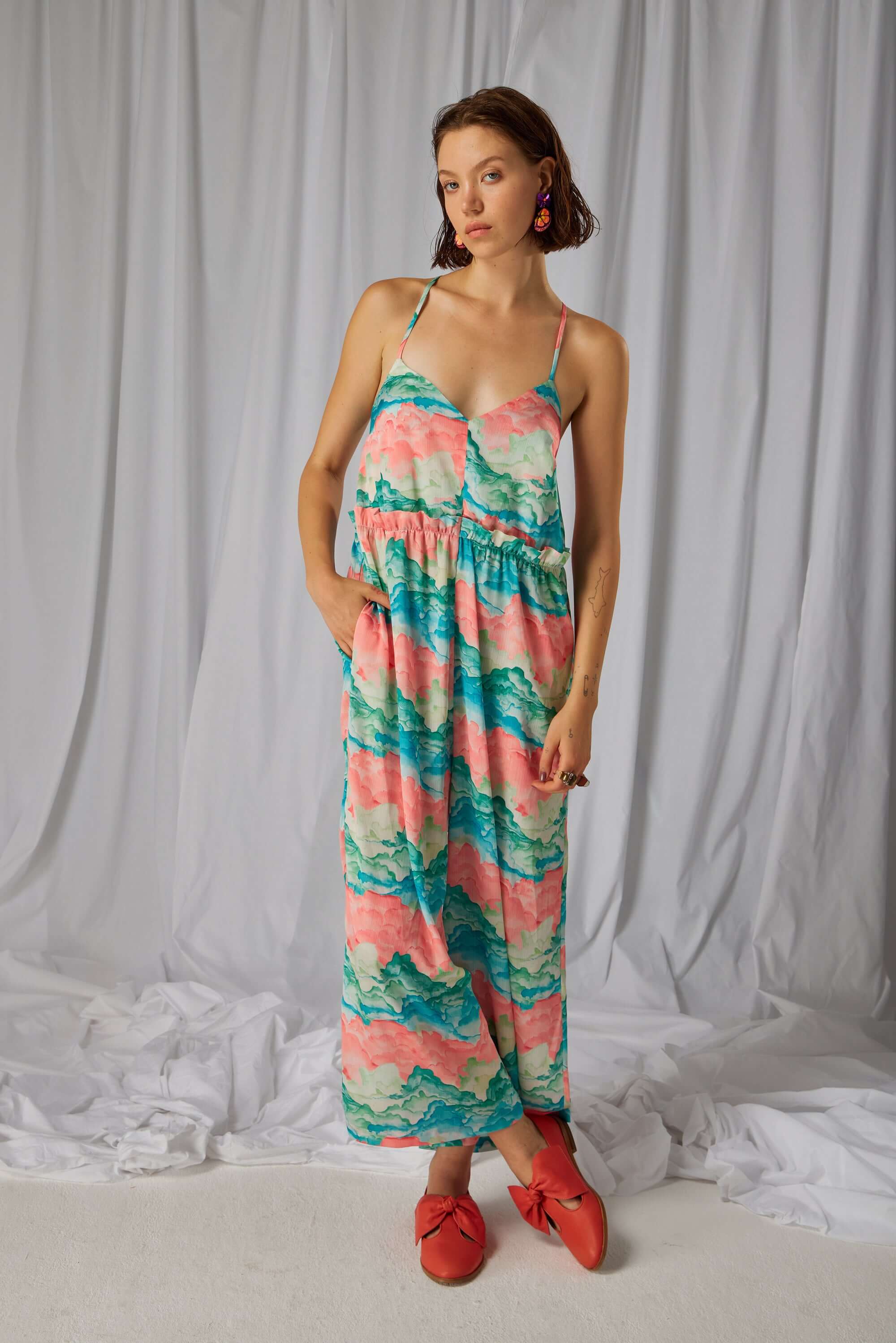 Lottie jumpsuit in Nuit Blanche print