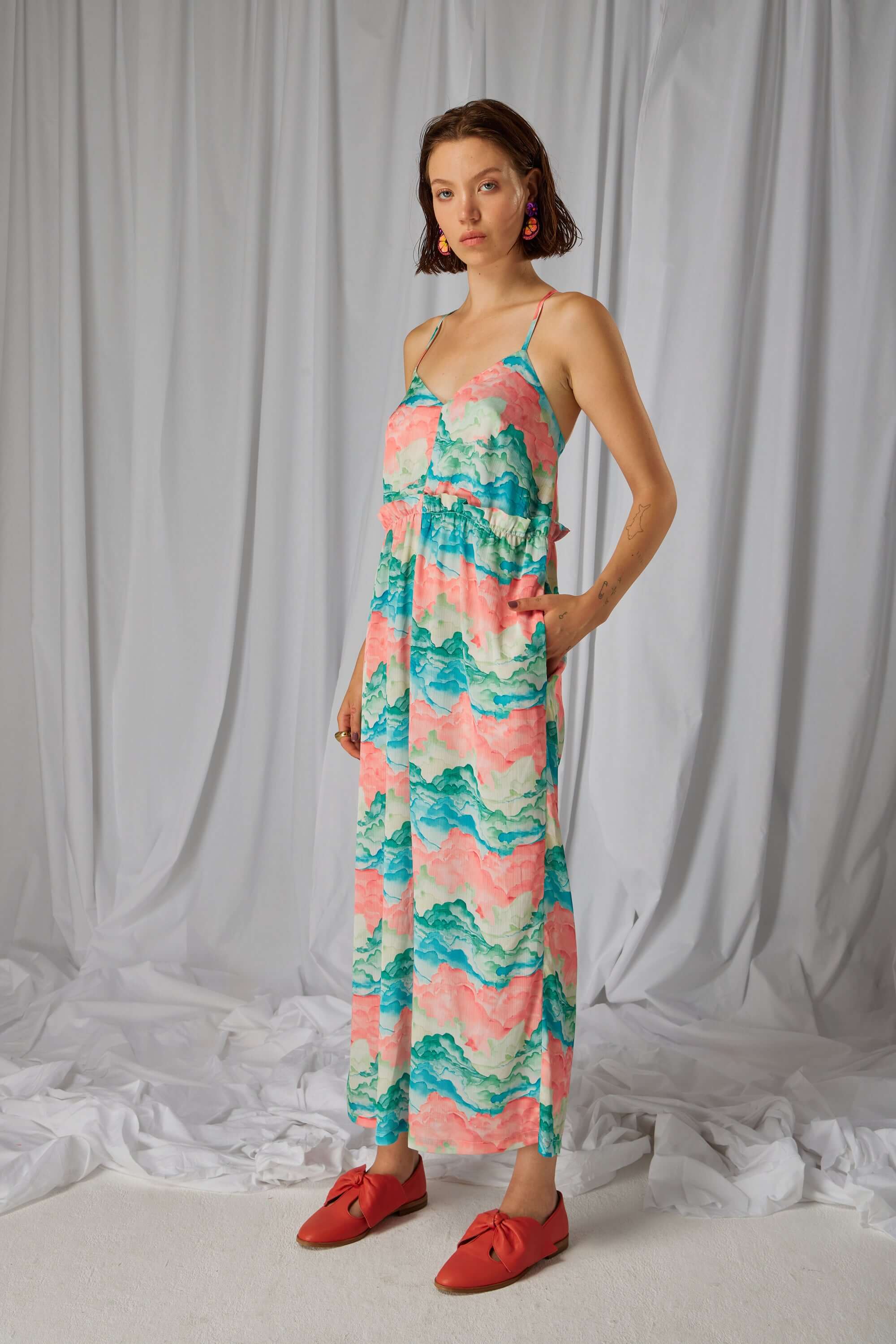 Lottie jumpsuit in Nuit Blanche print