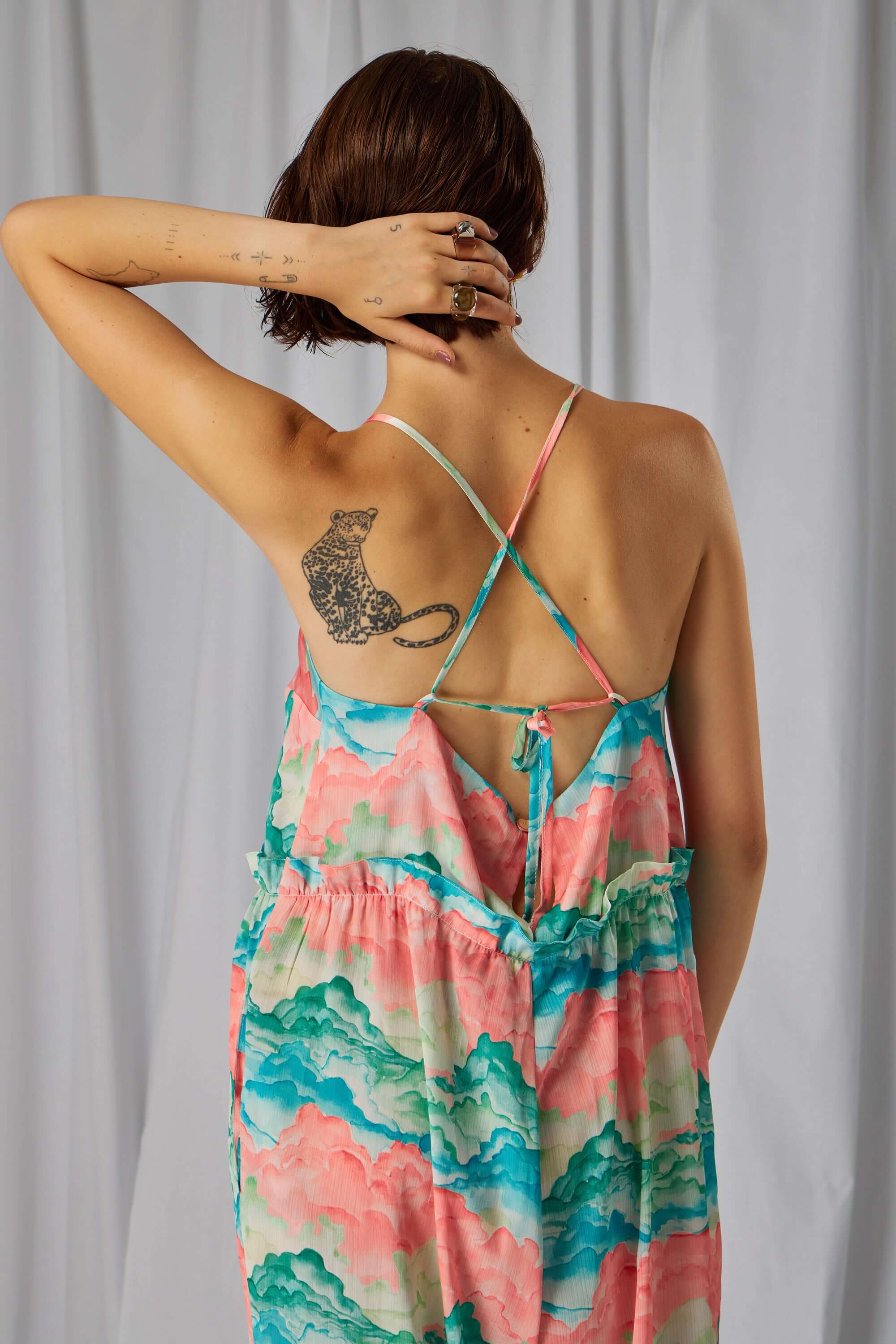 Lottie jumpsuit in Nuit Blanche print