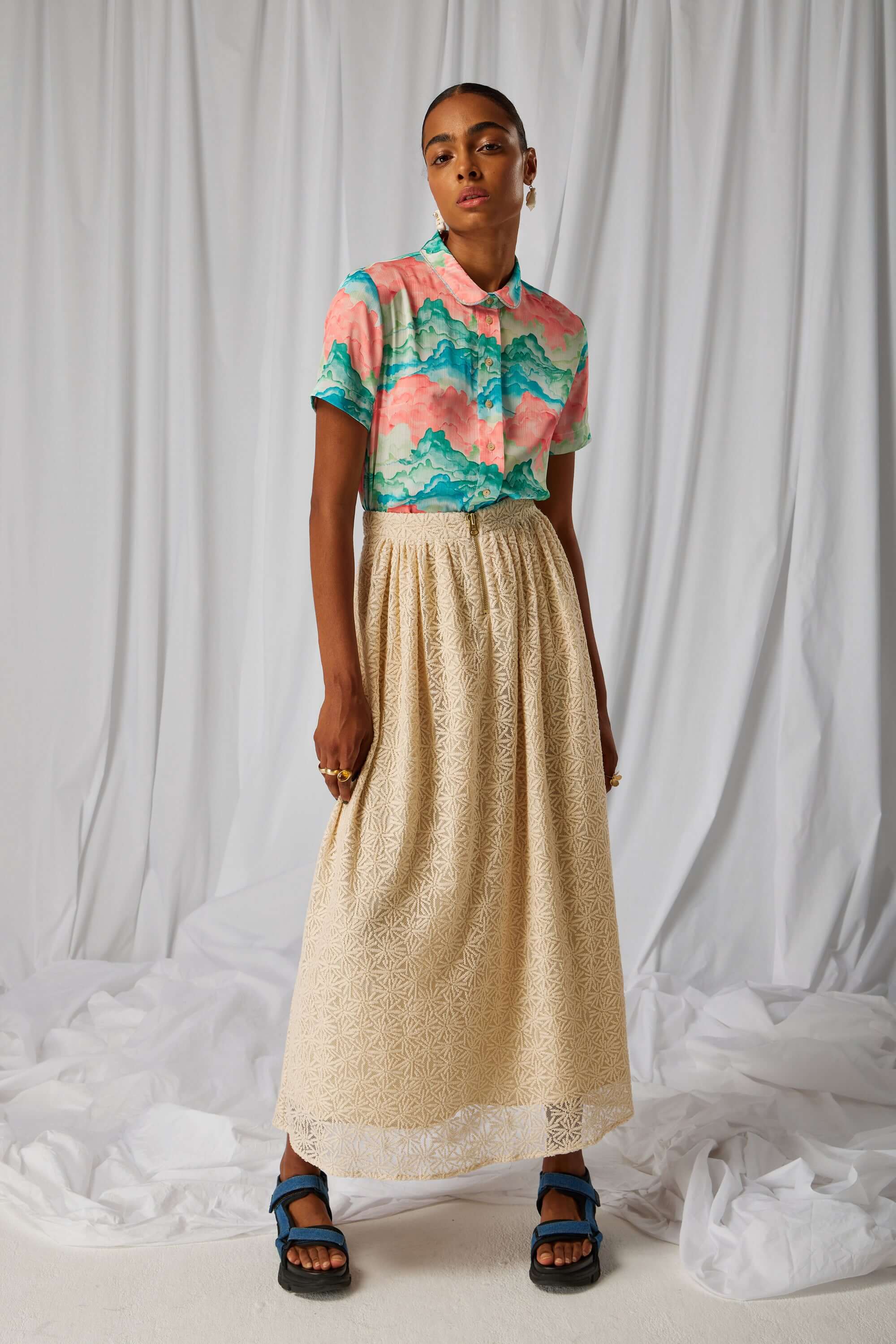 Doria shirt in Nuit Blanche print