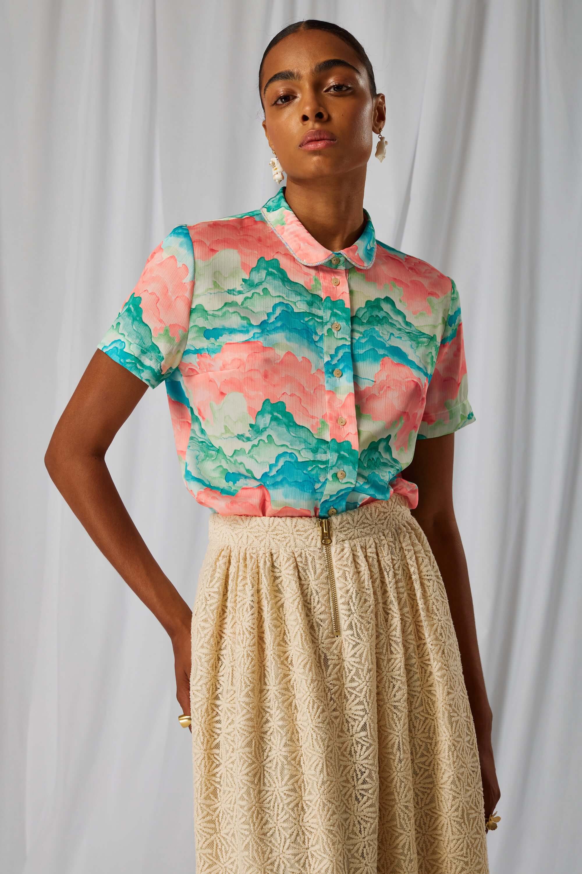 Doria shirt in Nuit Blanche print