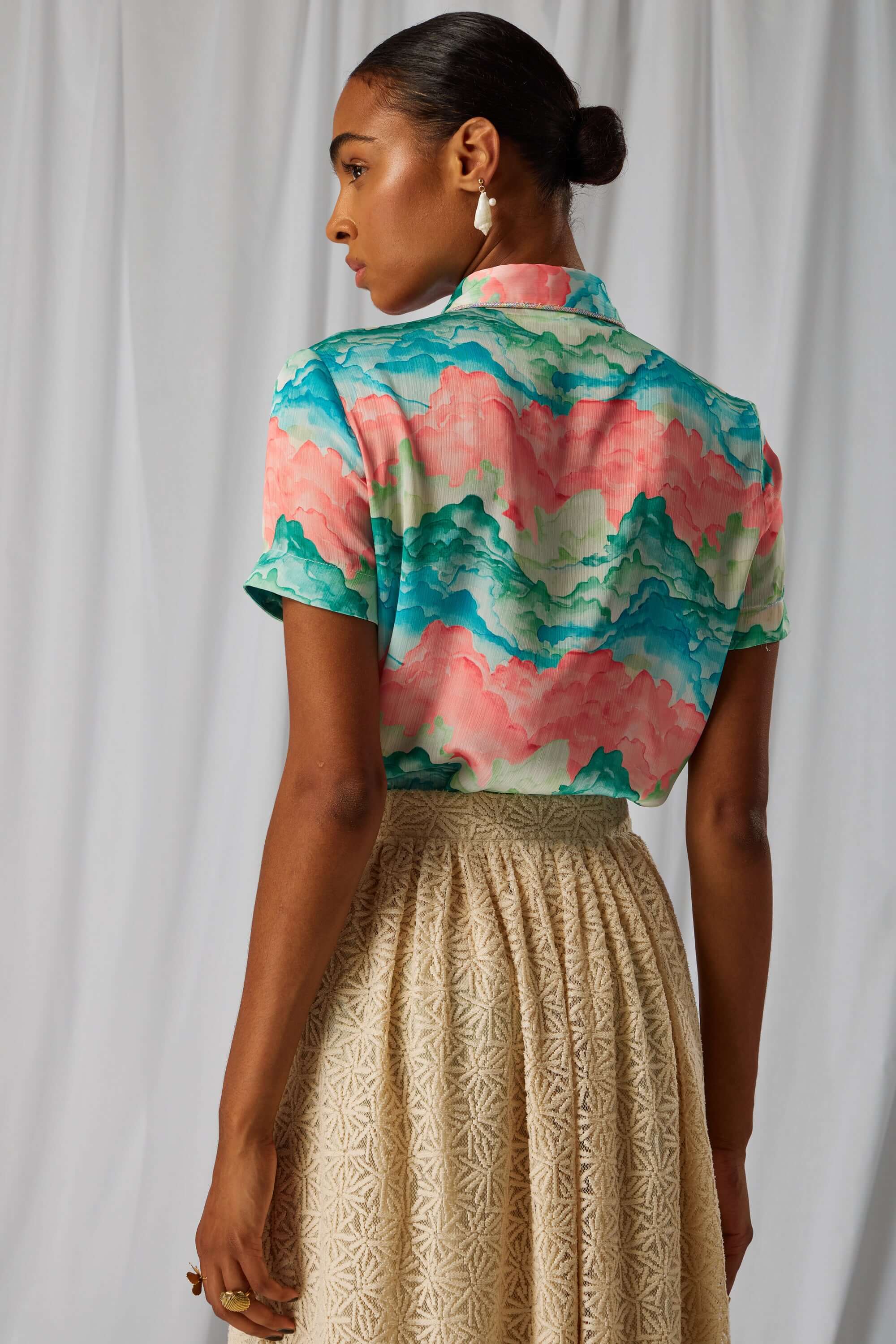 Doria shirt in Nuit Blanche print