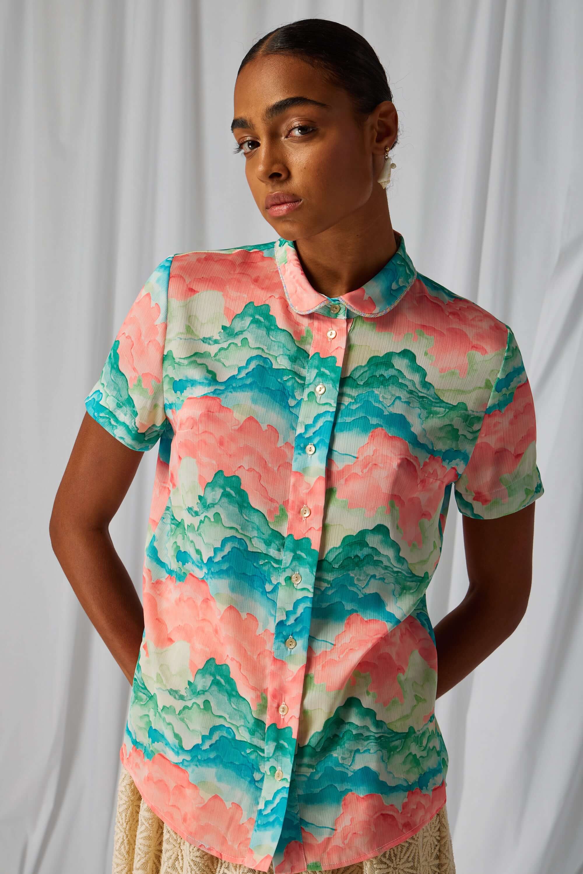 Doria shirt in Nuit Blanche print