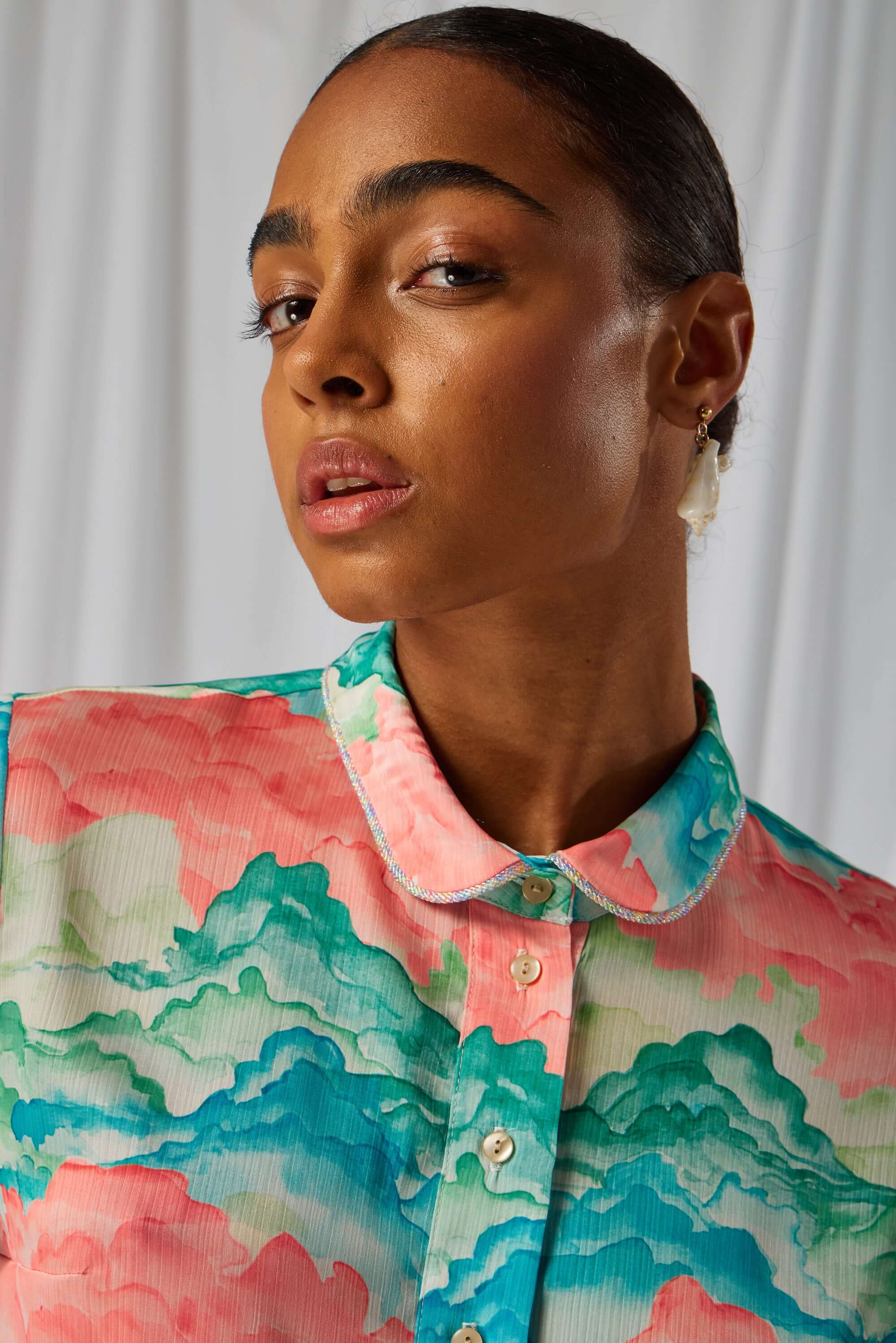 Doria shirt in Nuit Blanche print