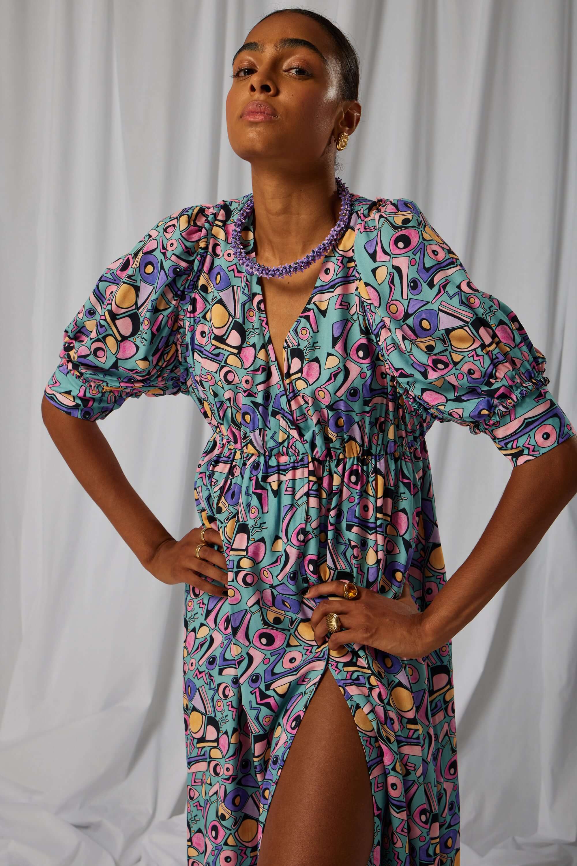 Jim dress in Miami Factory print