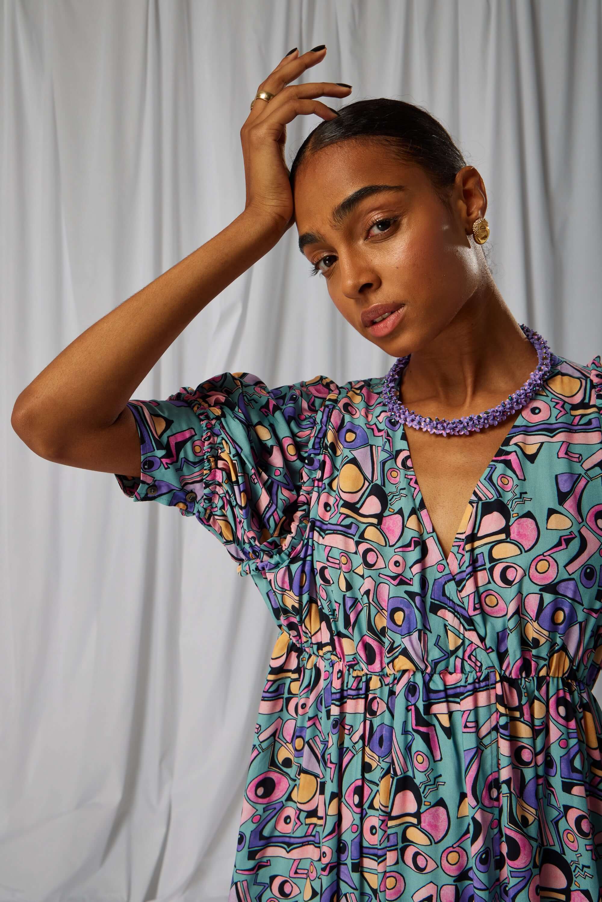 Jim dress in Miami Factory print