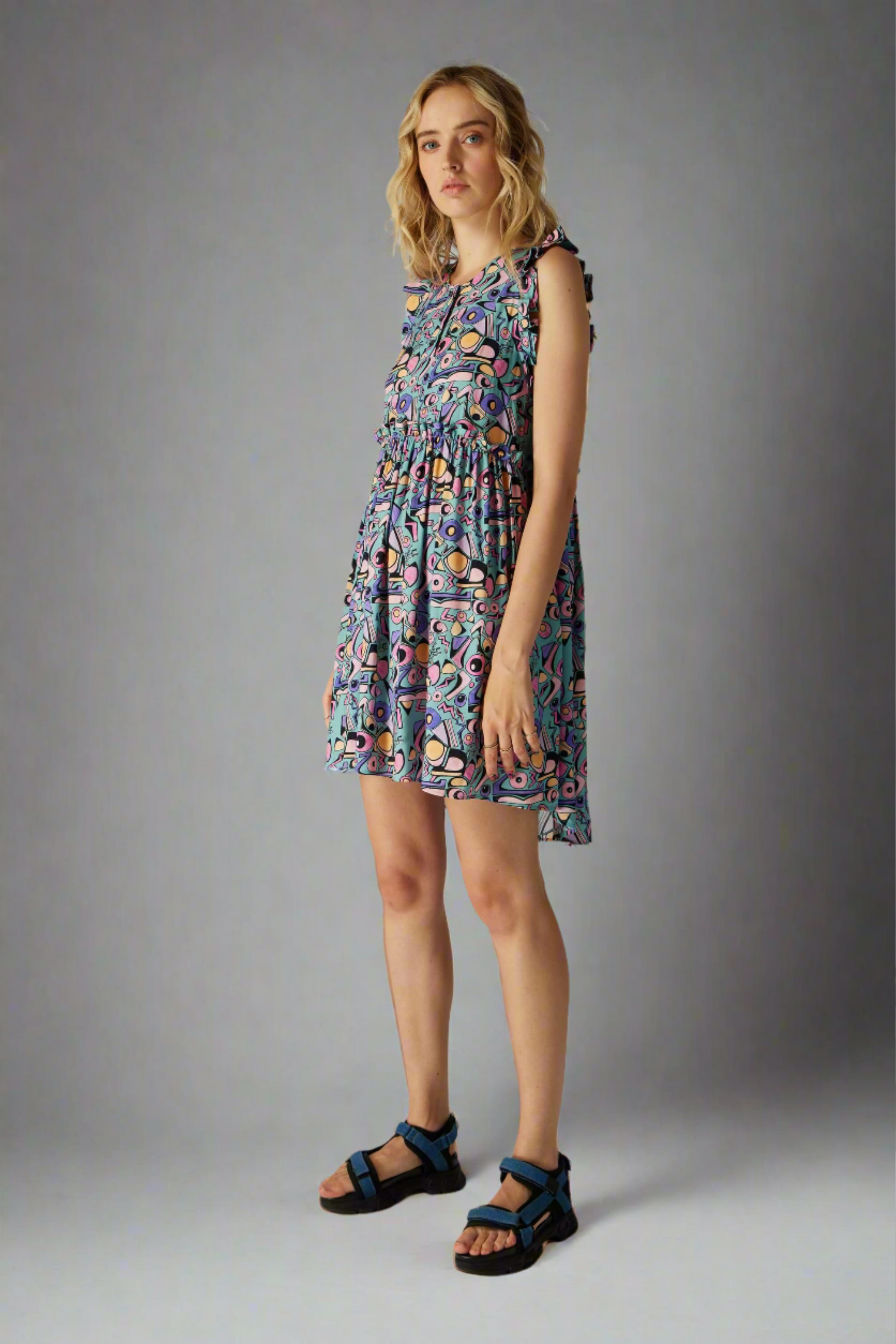 Kaya dress in Miami Factory print