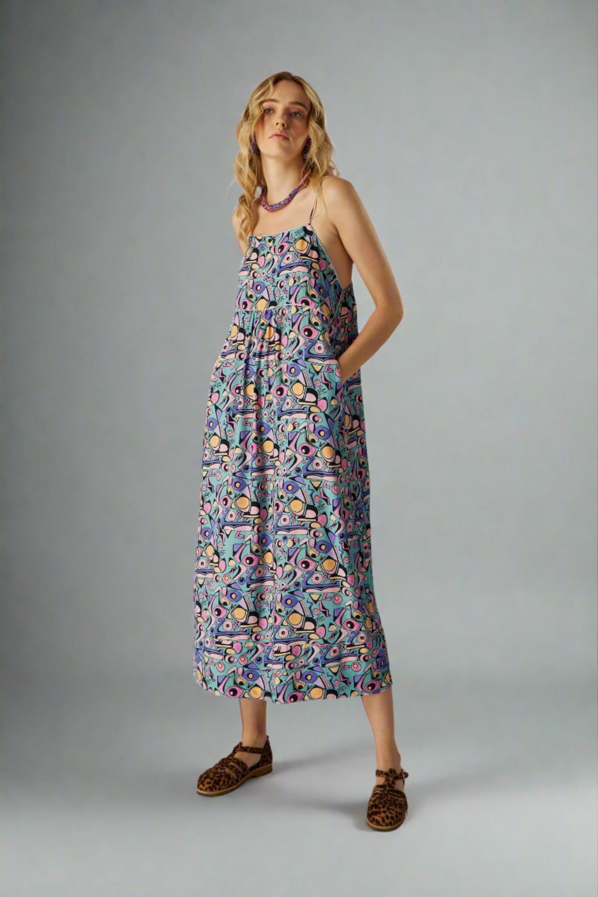 Rita dress in Miami Factory print