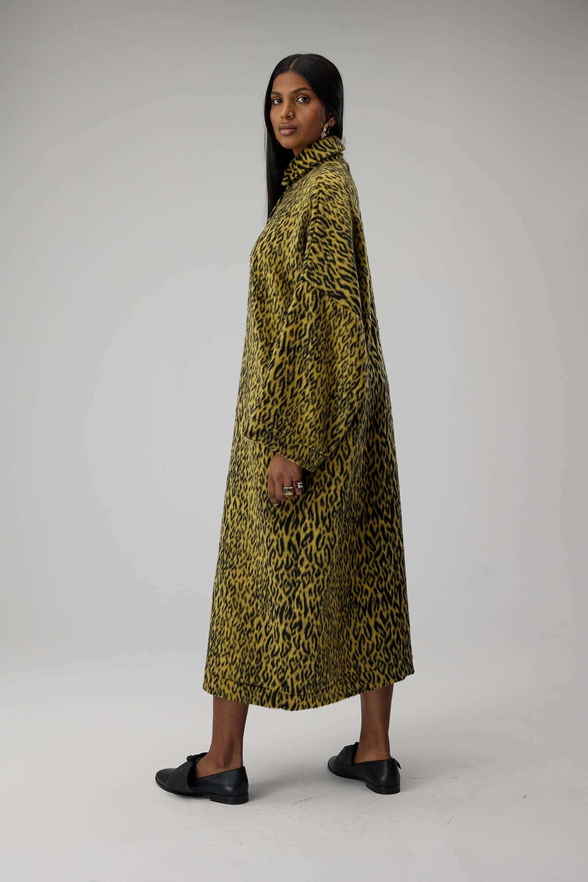 Robe Milo en lainage Léopard jaune