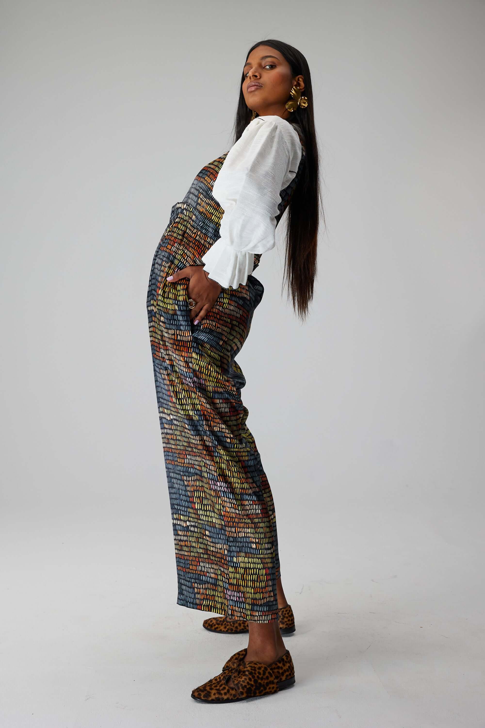 Lottie jumpsuit in Dark and Stormy print