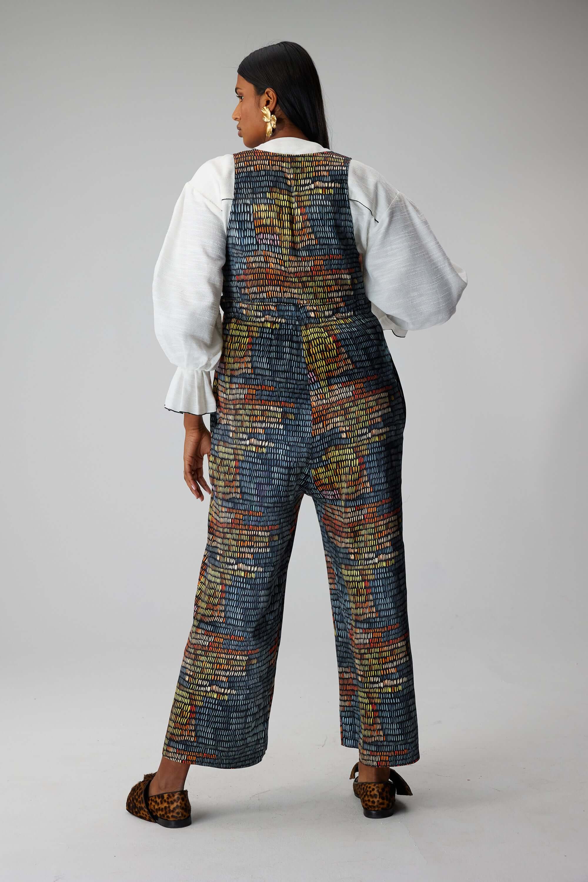 Lottie jumpsuit in Dark and Stormy print