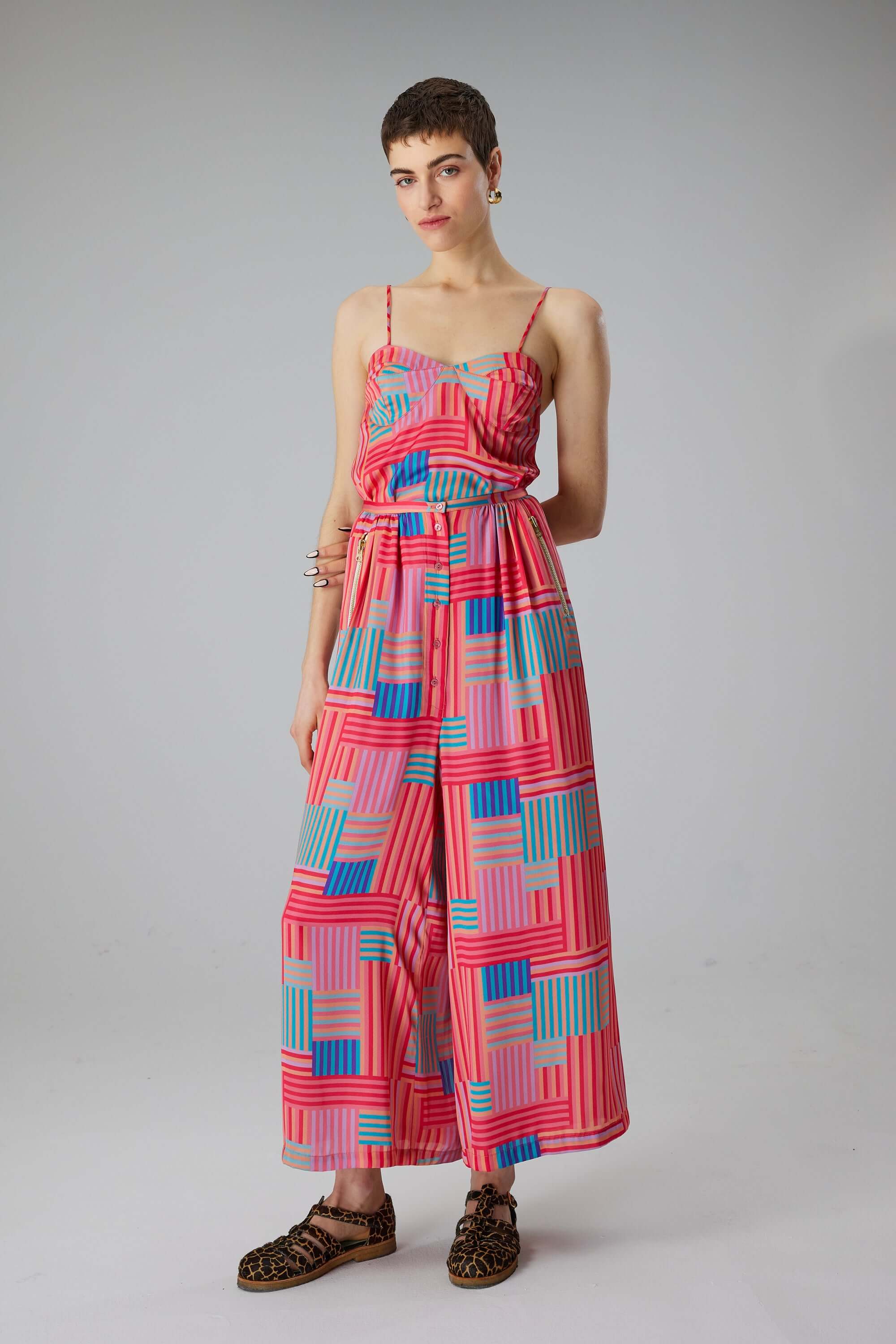 Nelson top in Strike print