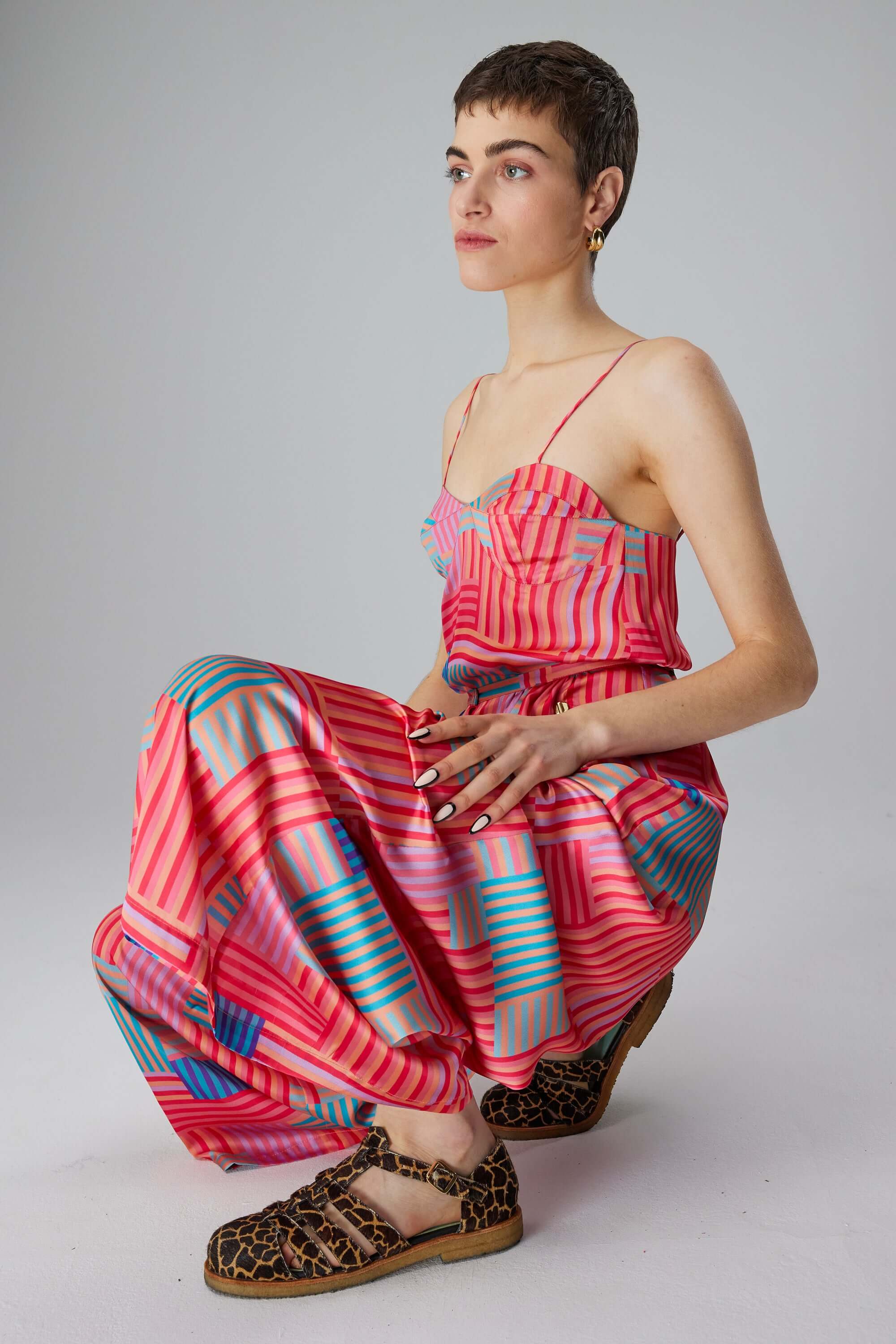 Nelson top in Strike print