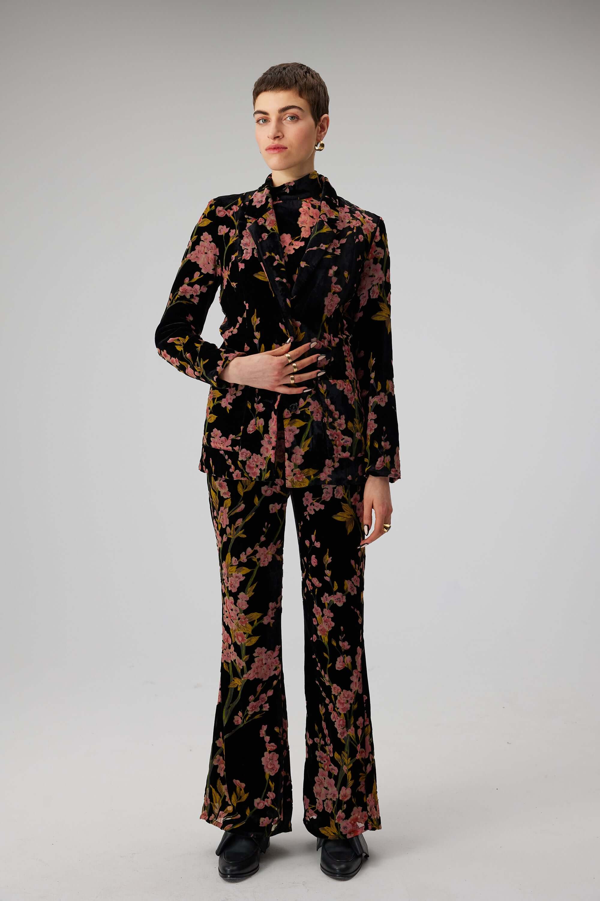Sonny Crockett blazer in velvet Blossom
