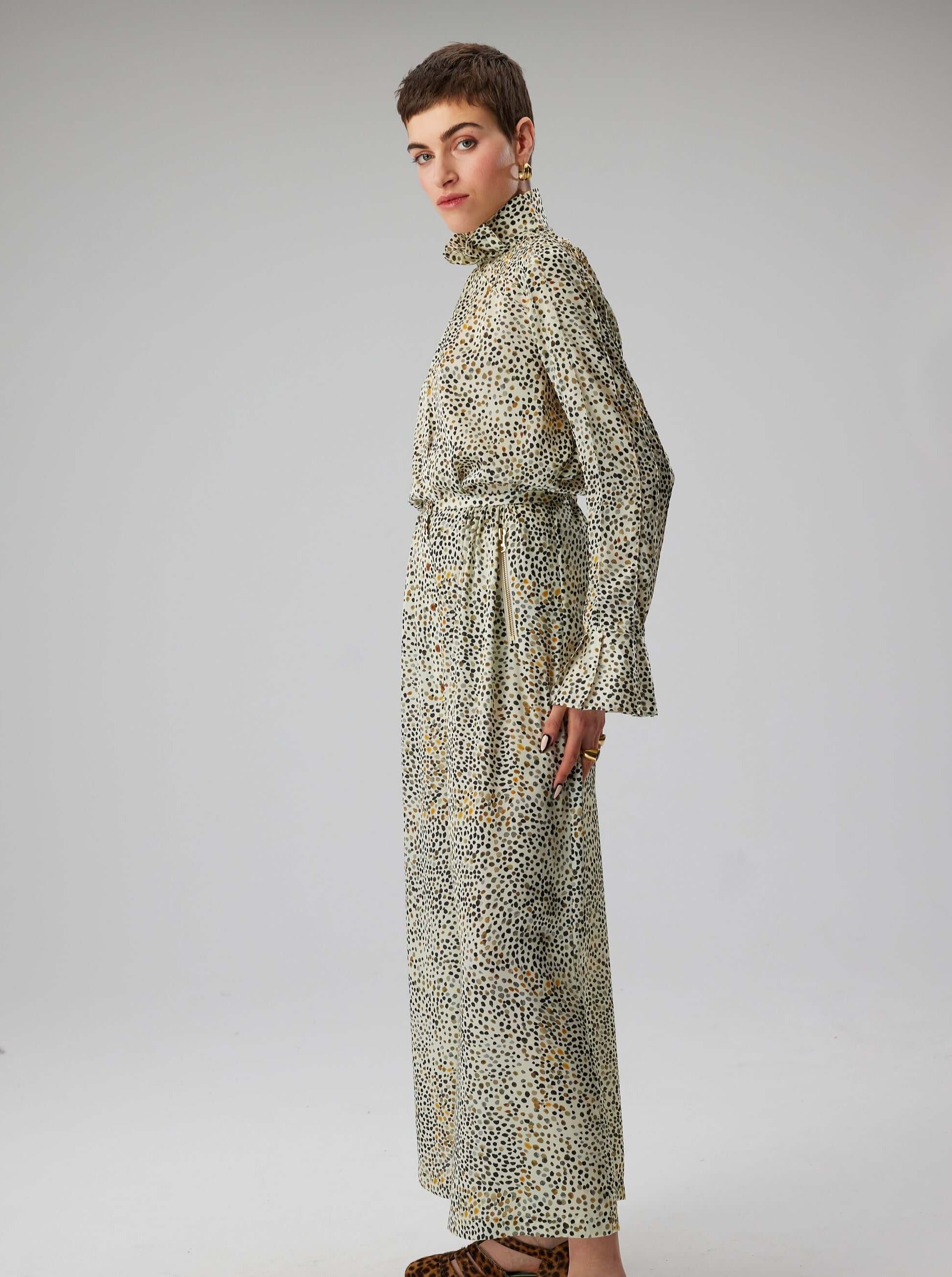 Chemise Muse en imprimé Panthère blanche