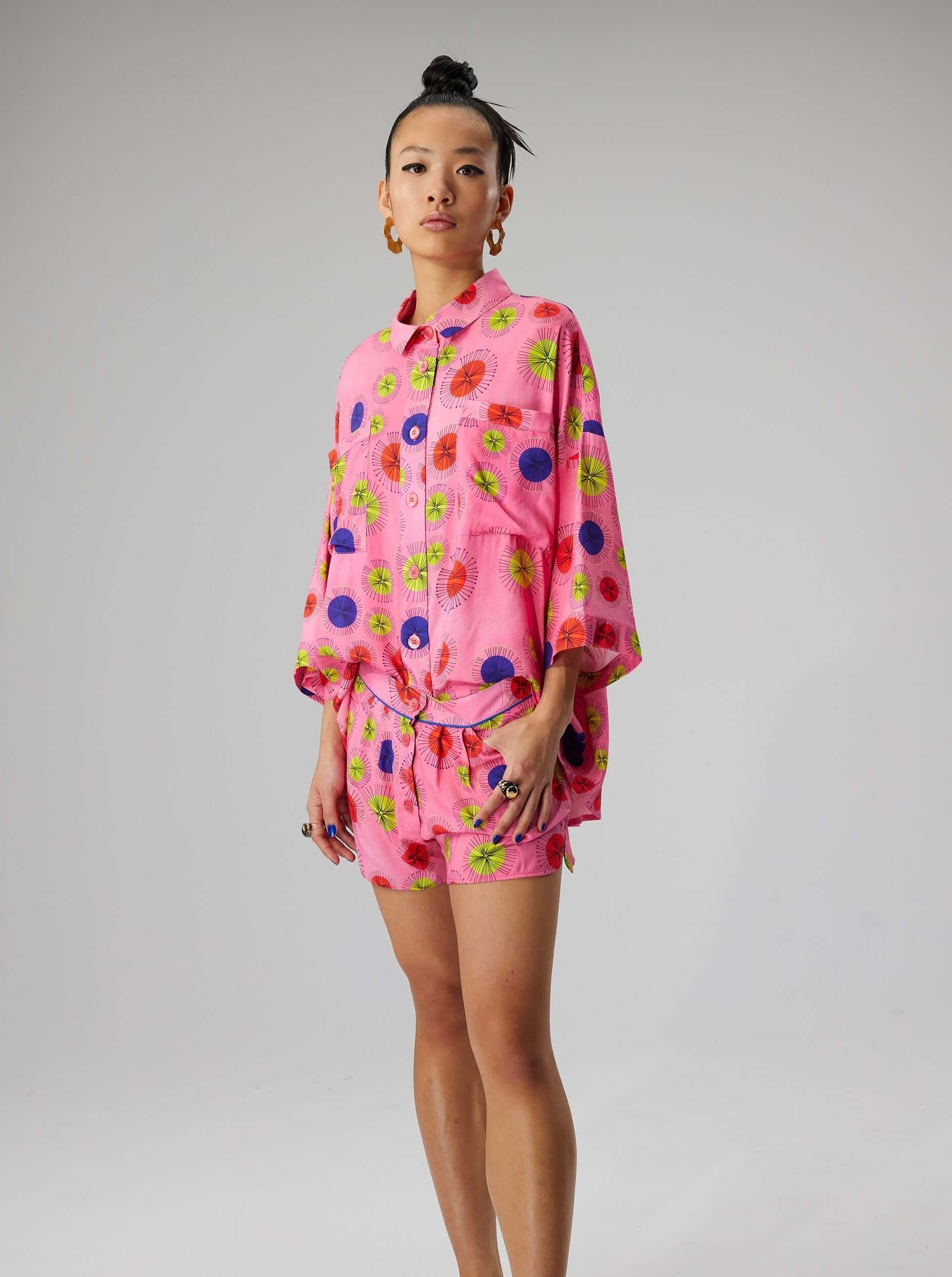 Chemise Astrée en imprimé Oursins