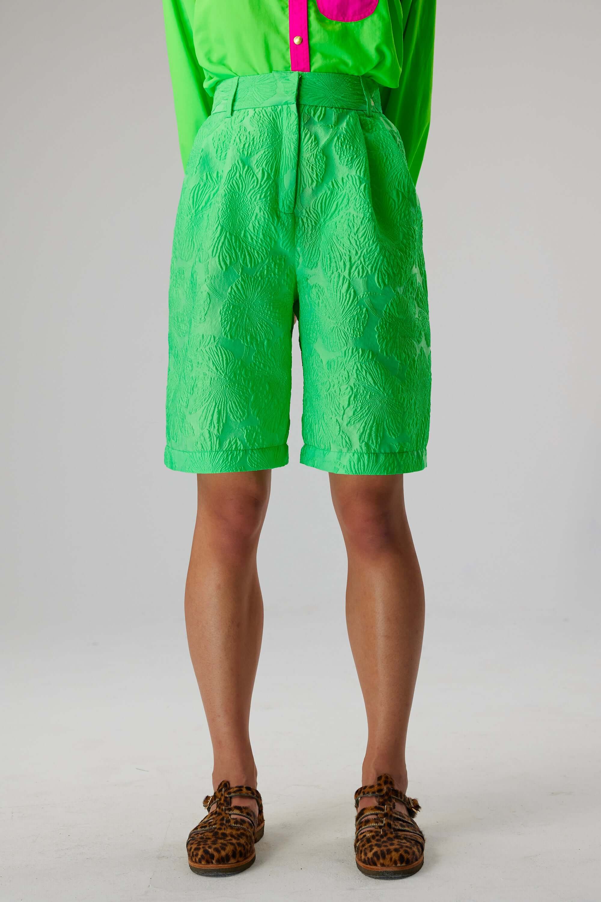 Moor bermuda in embossed Cactus