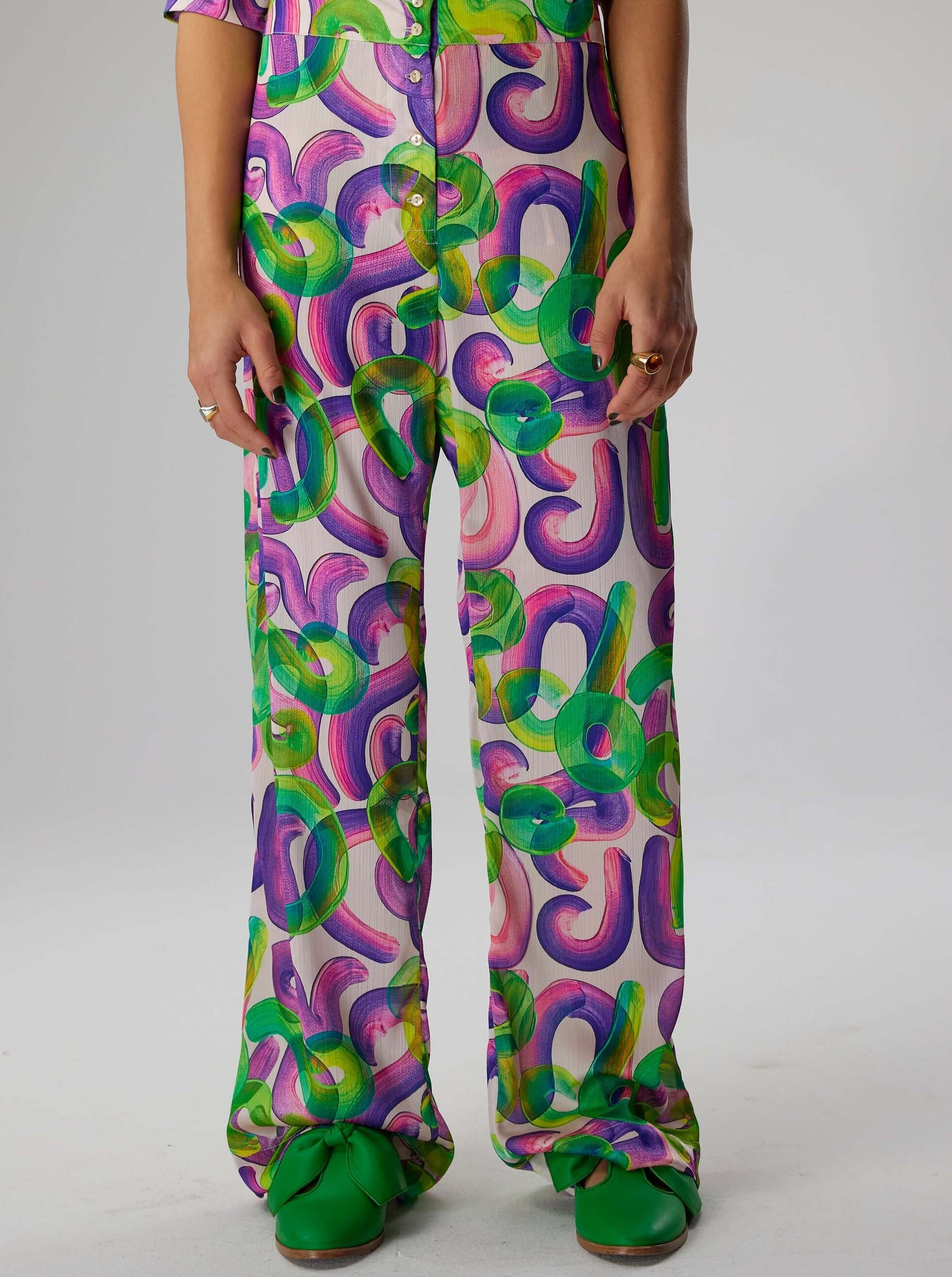 Spartacus pants in Iodine Marshmallow print