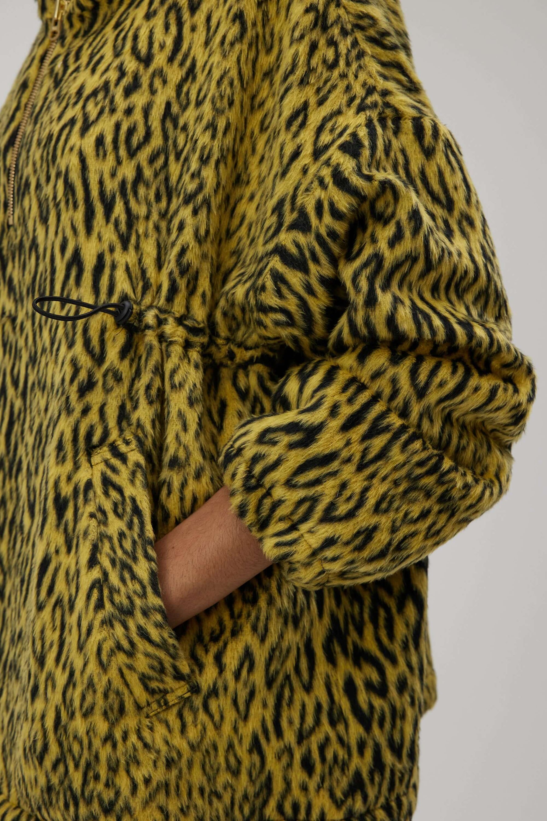 Tony windjacket in yellow woolen Leopard