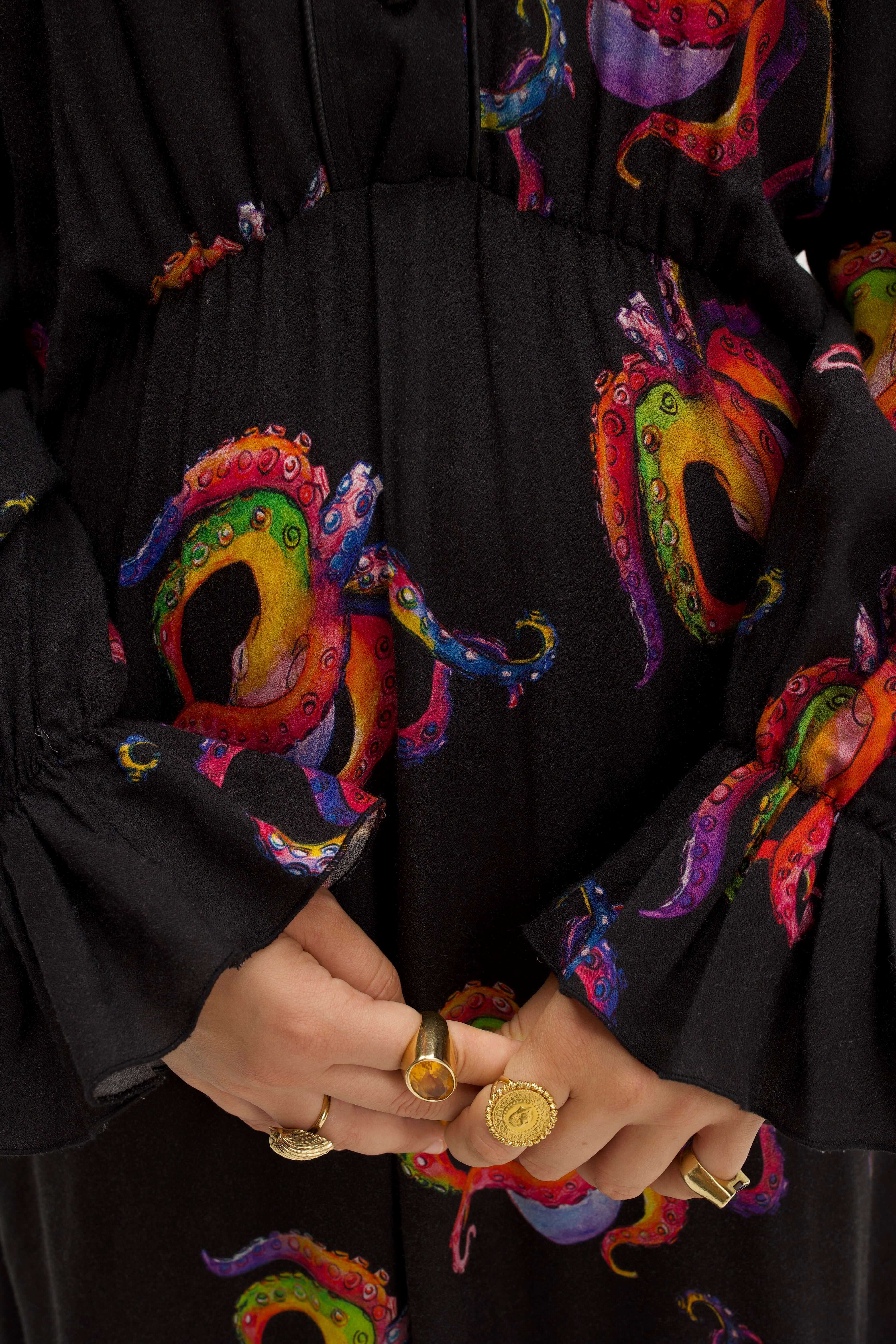 Pili Dress in Happy Octopus Print