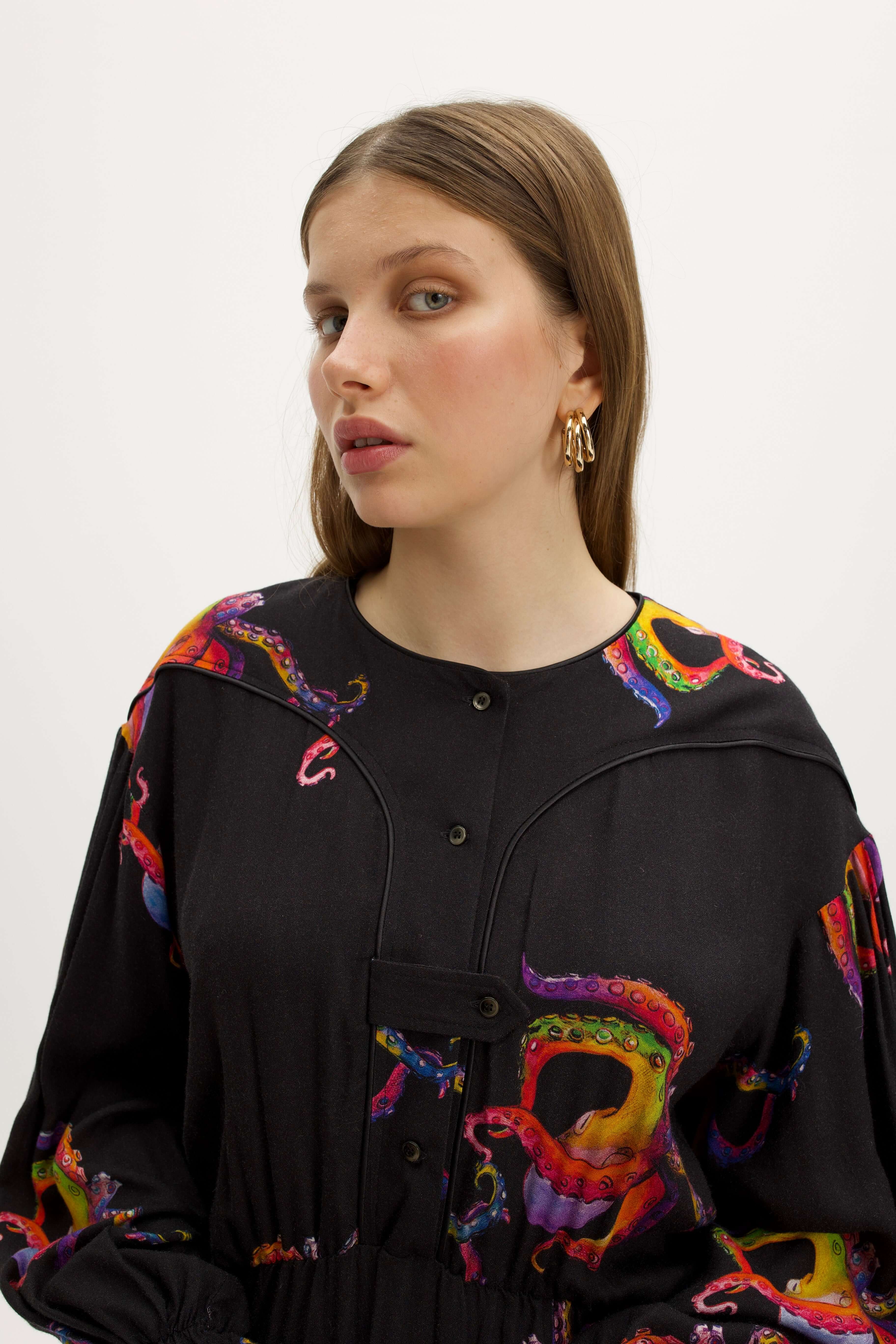 Pili Dress in Happy Octopus Print