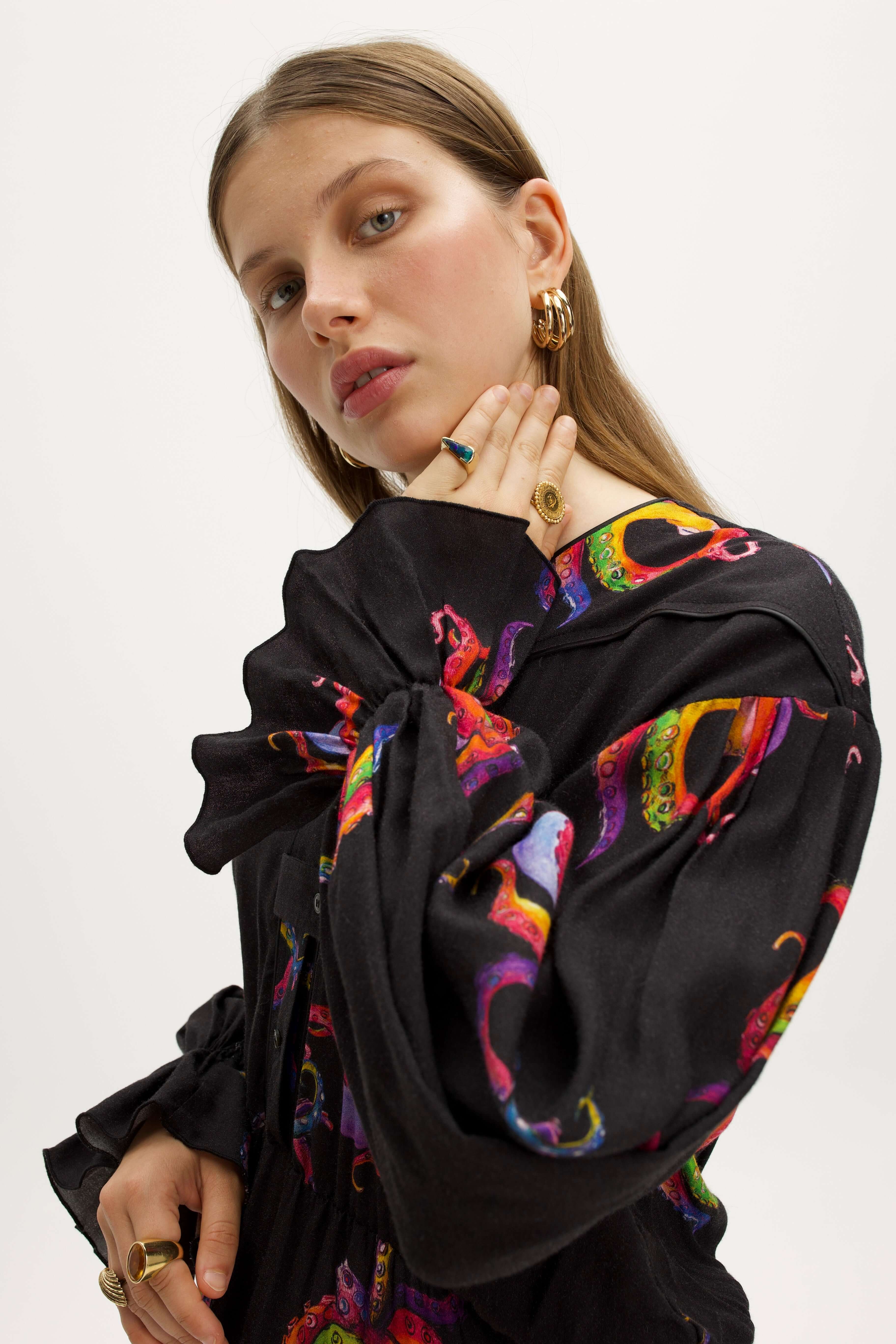Pili Dress in Happy Octopus Print