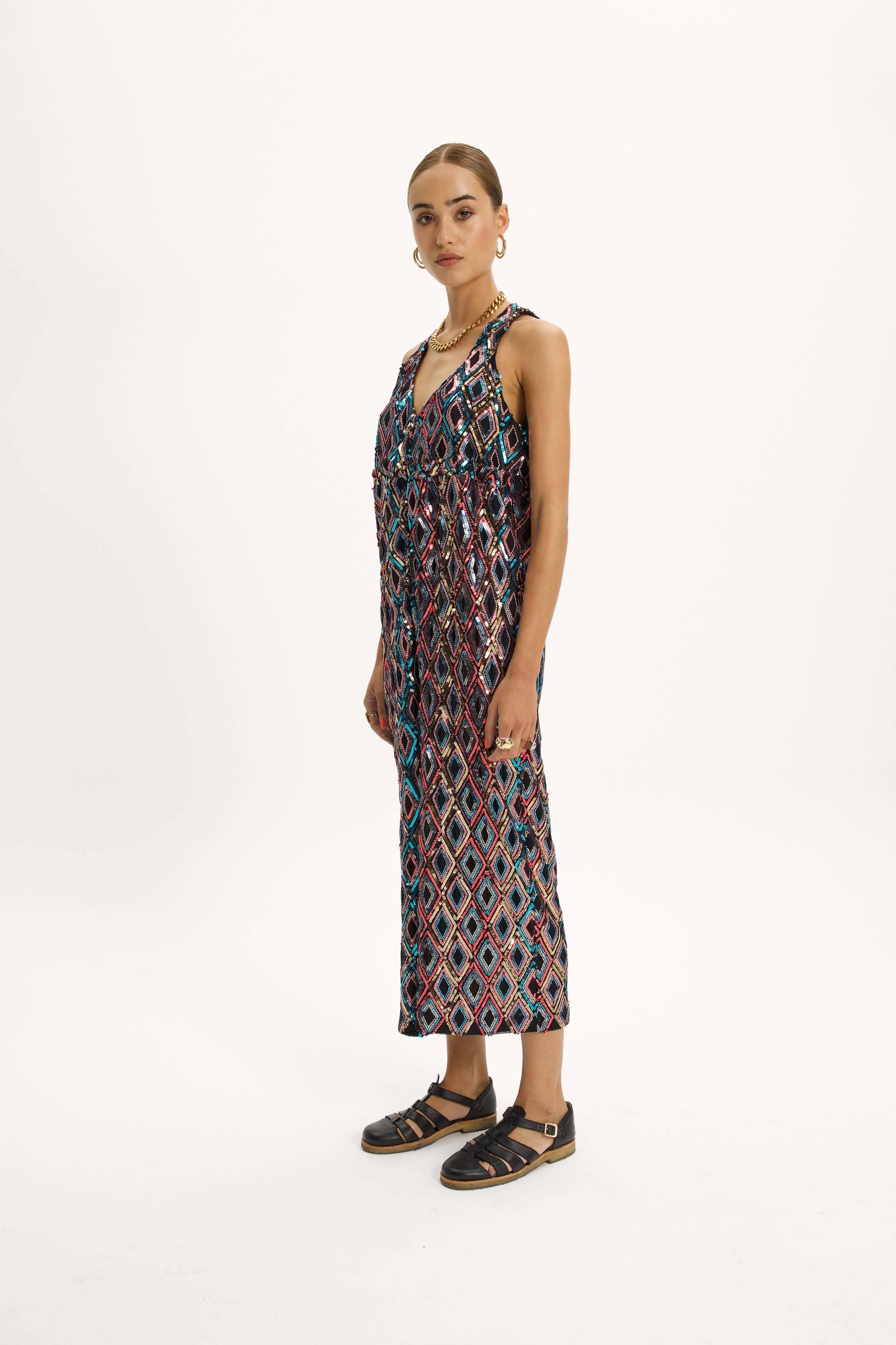 Lottie Jumpsuit in Jazz Aquatique Sequins