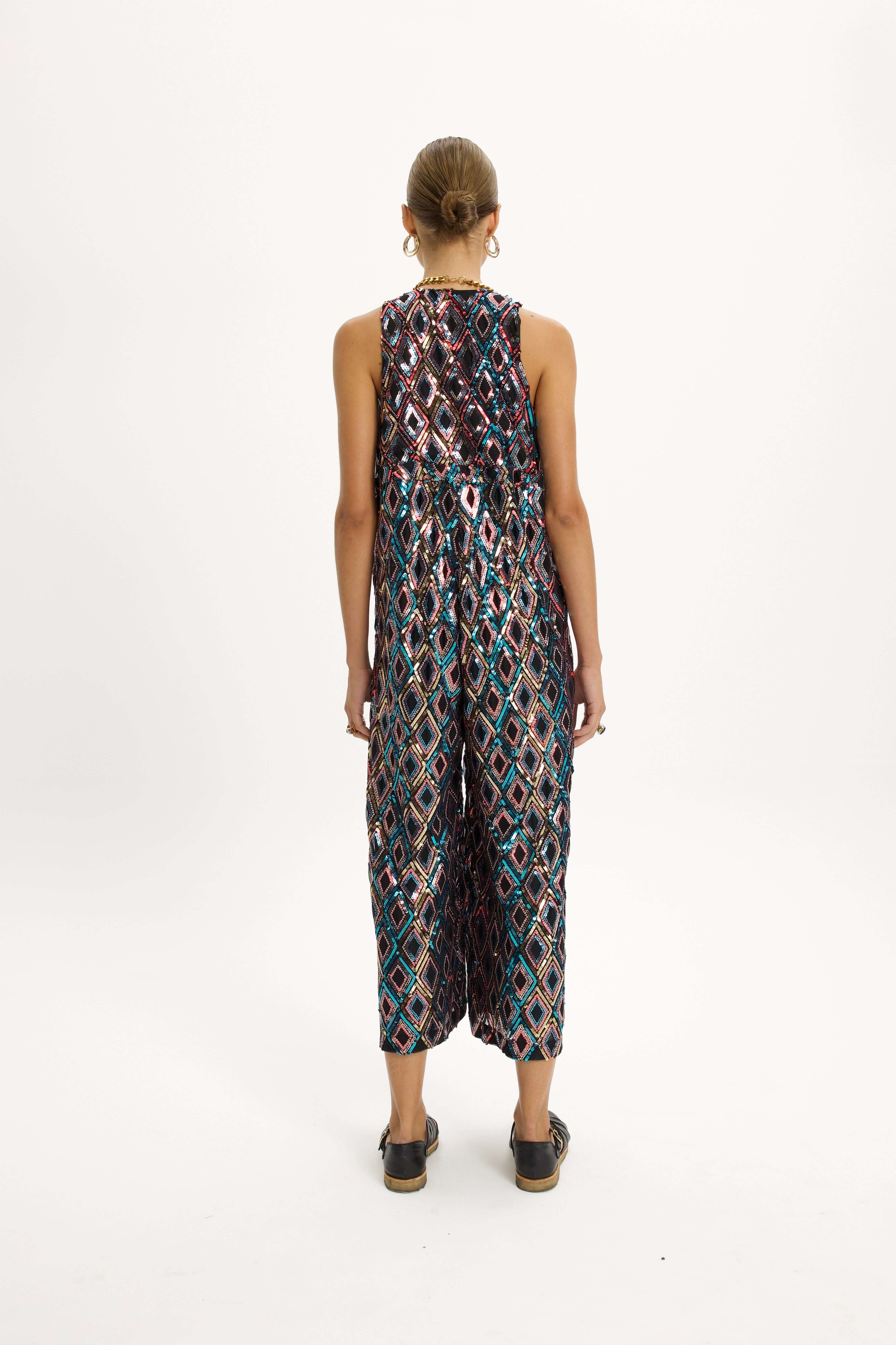 Lottie Jumpsuit in Jazz Aquatique Sequins