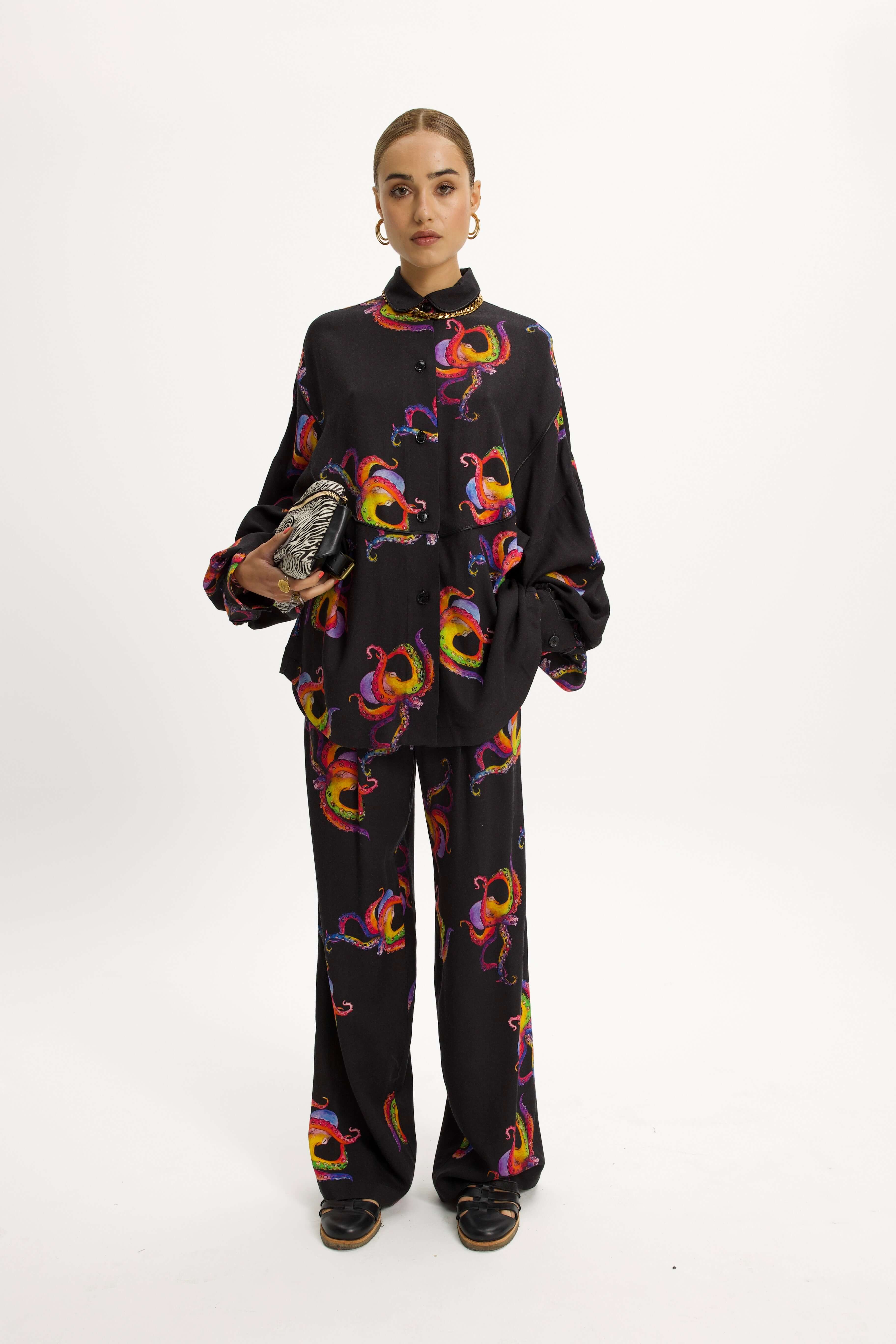 Moor Pants in Happy Octopus Print