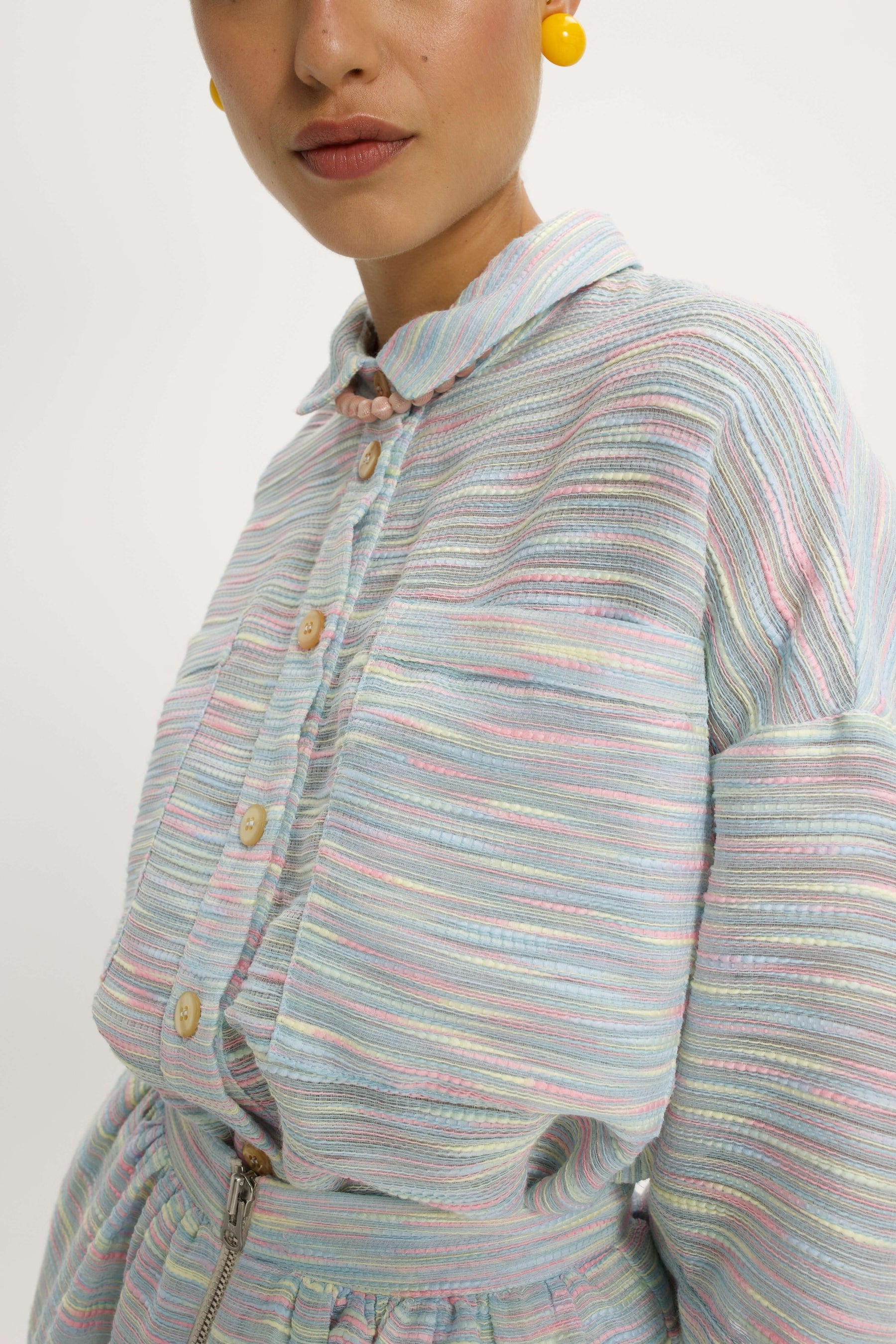 Astree Shirt in Woven Fabric Rainbow