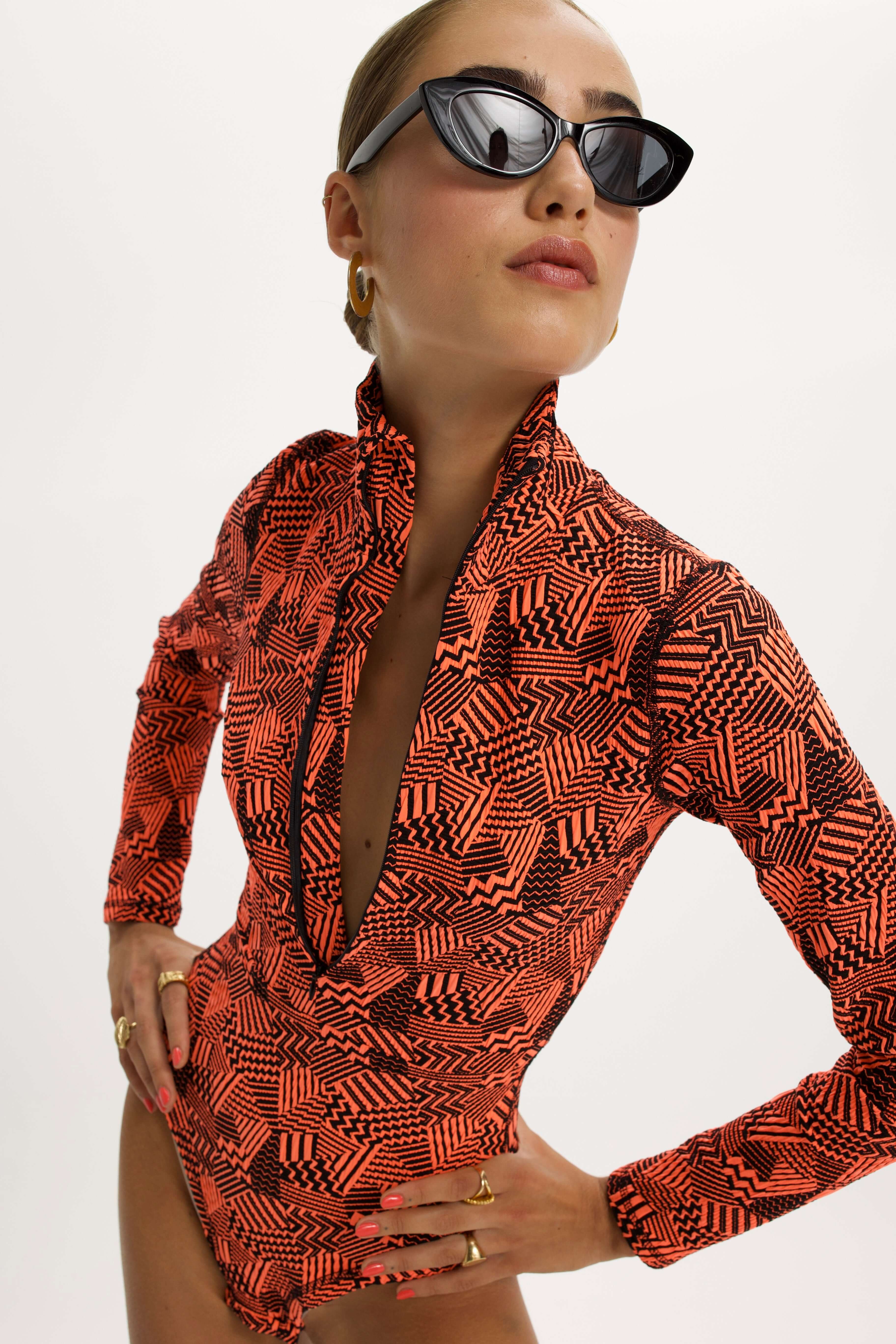 Body Ricci en tissu ginger Fizz fluo