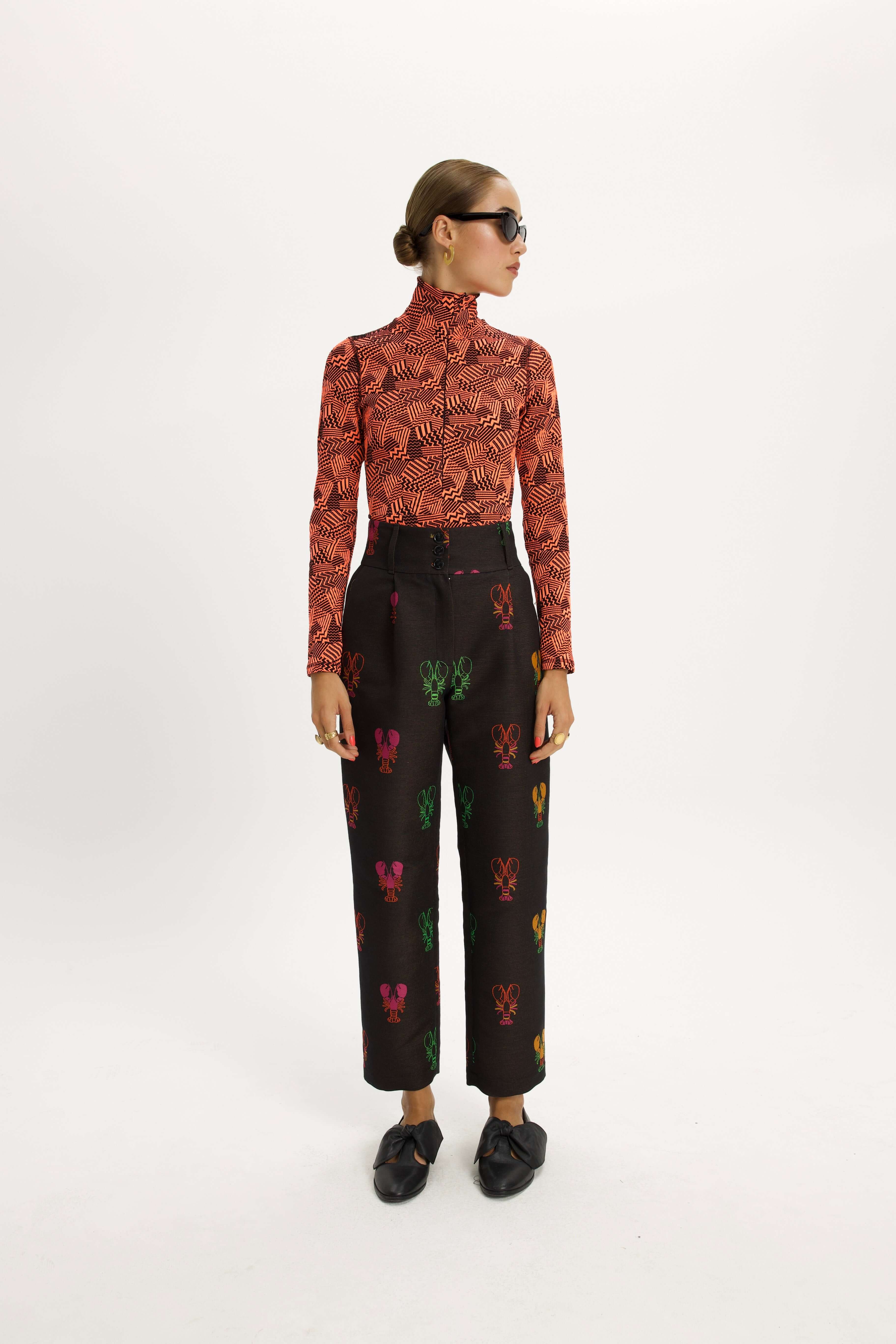 Pantalon Jojo en jacquard rond Homard
