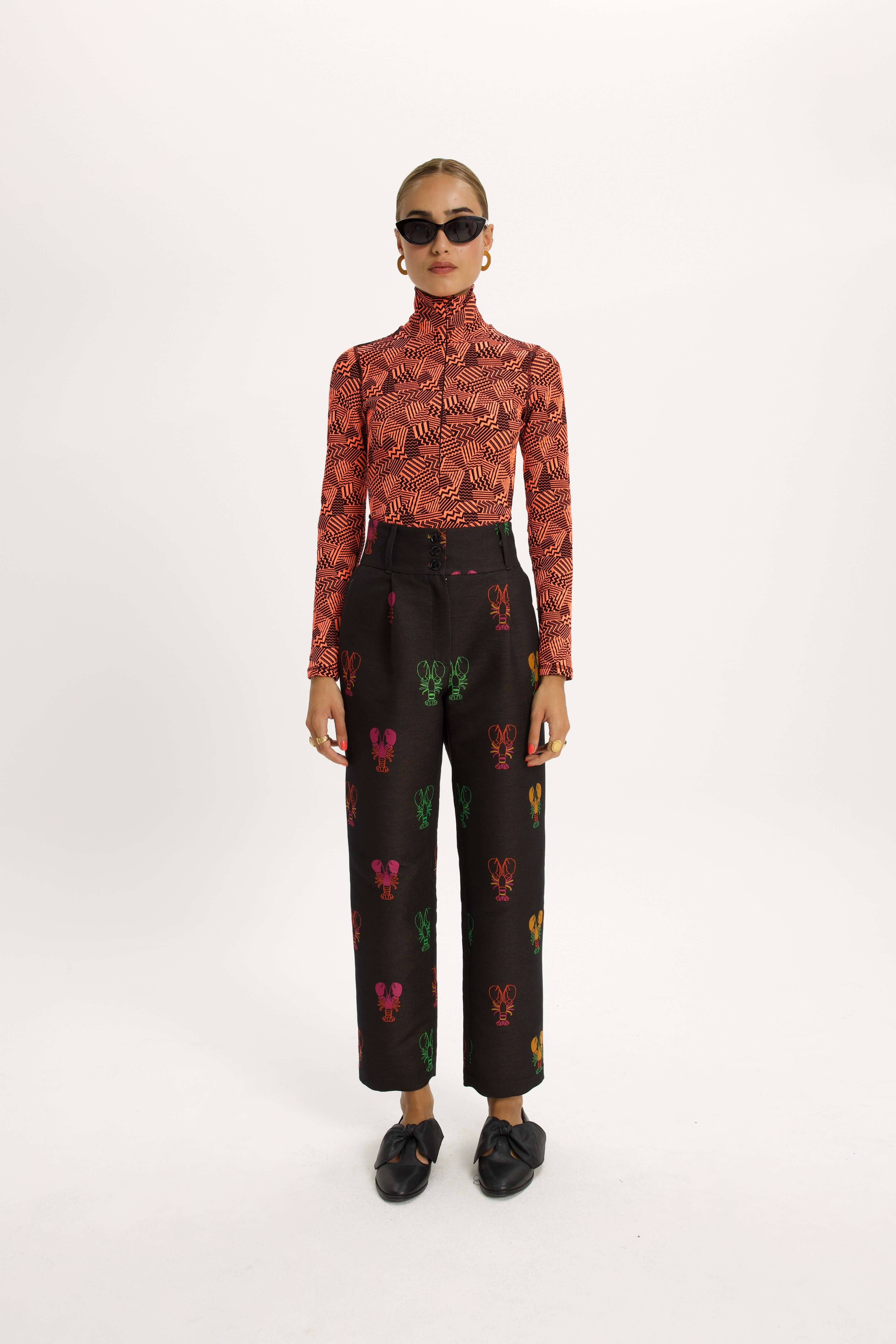Pantalon Jojo en jacquard rond Homard