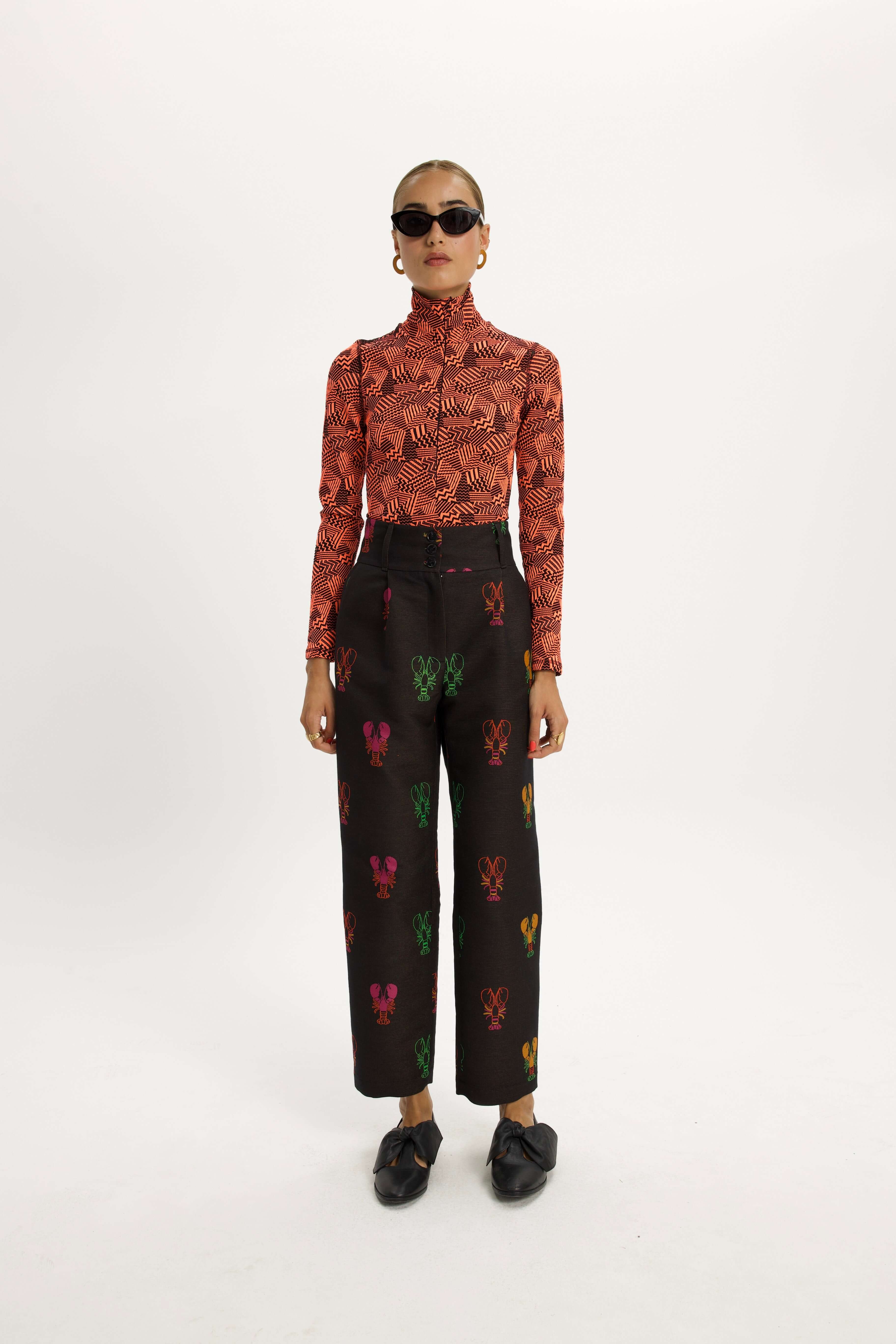 Pantalon Jojo en jacquard rond Homard