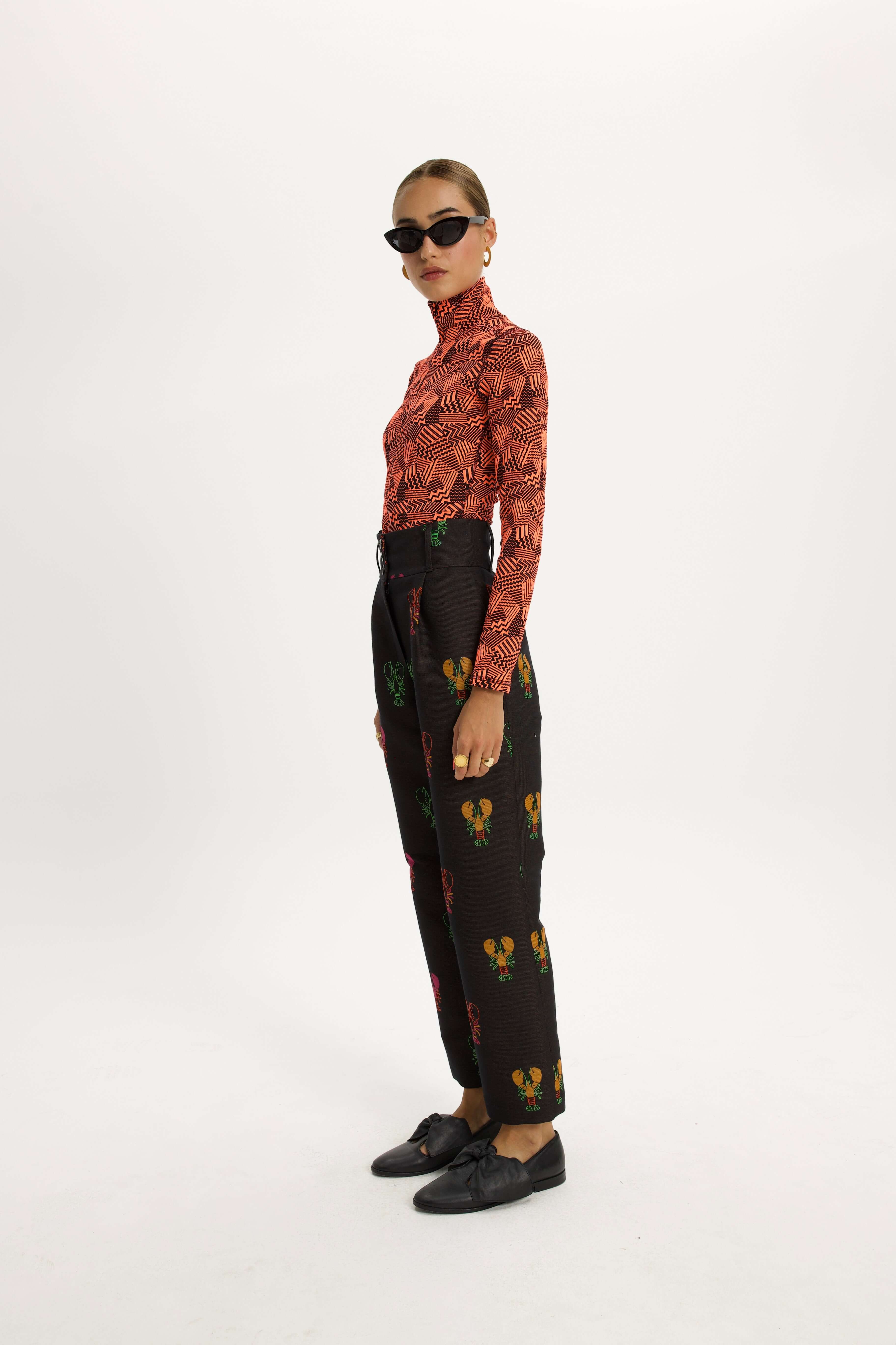 Pantalon Jojo en jacquard rond Homard