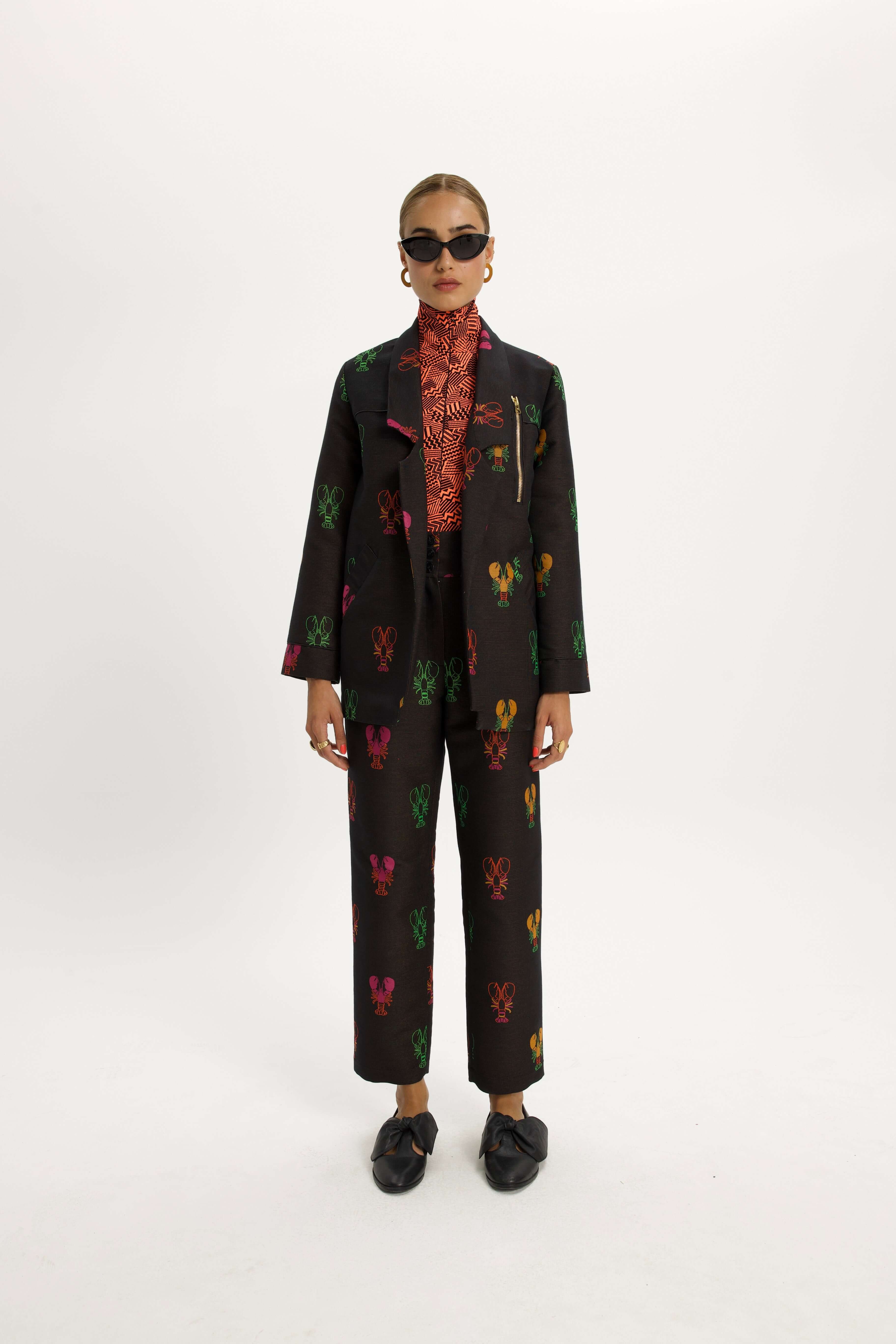 Pantalon Jojo en jacquard rond Homard