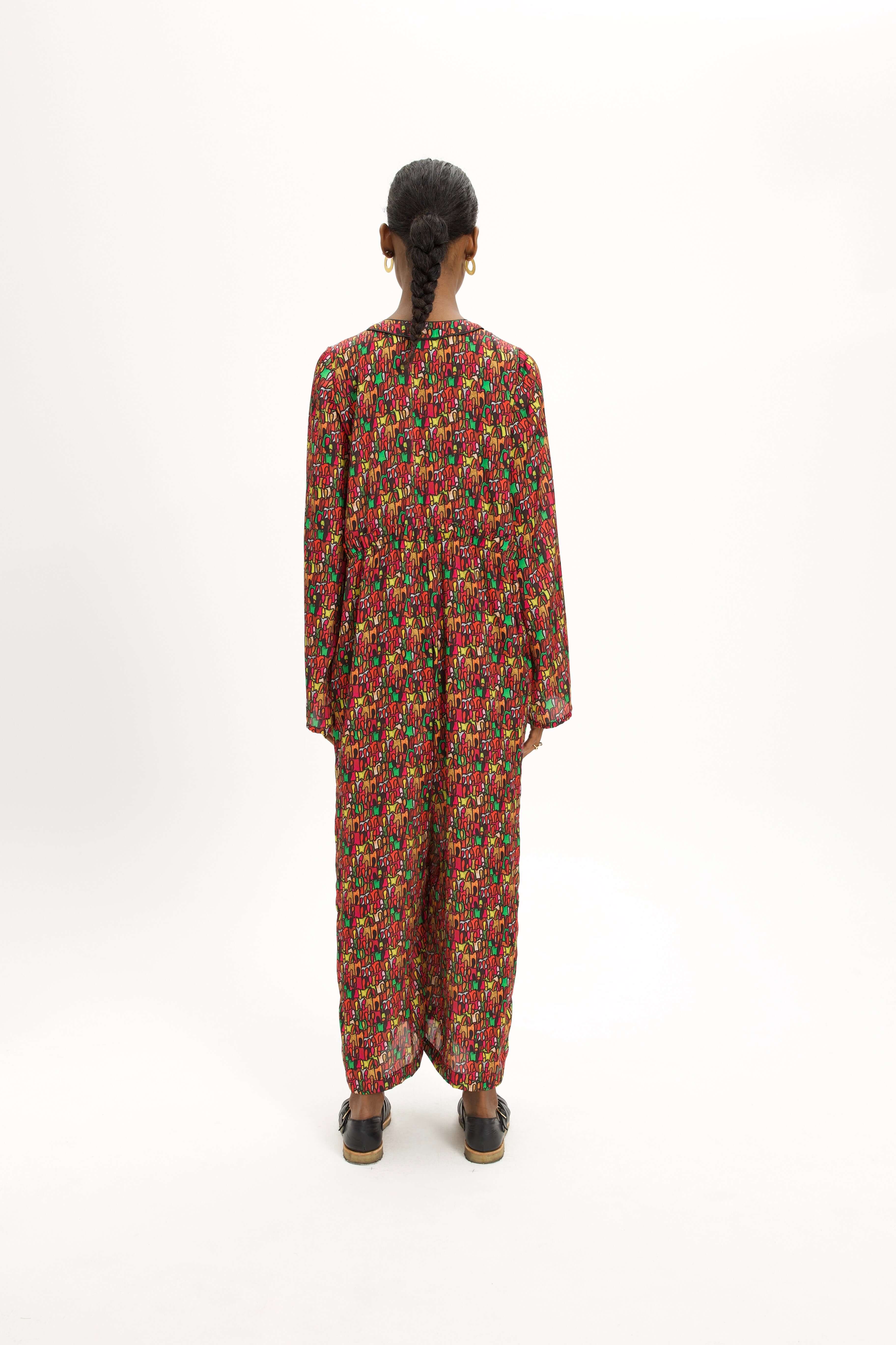Yoka Jumpsuit in Crowd Print