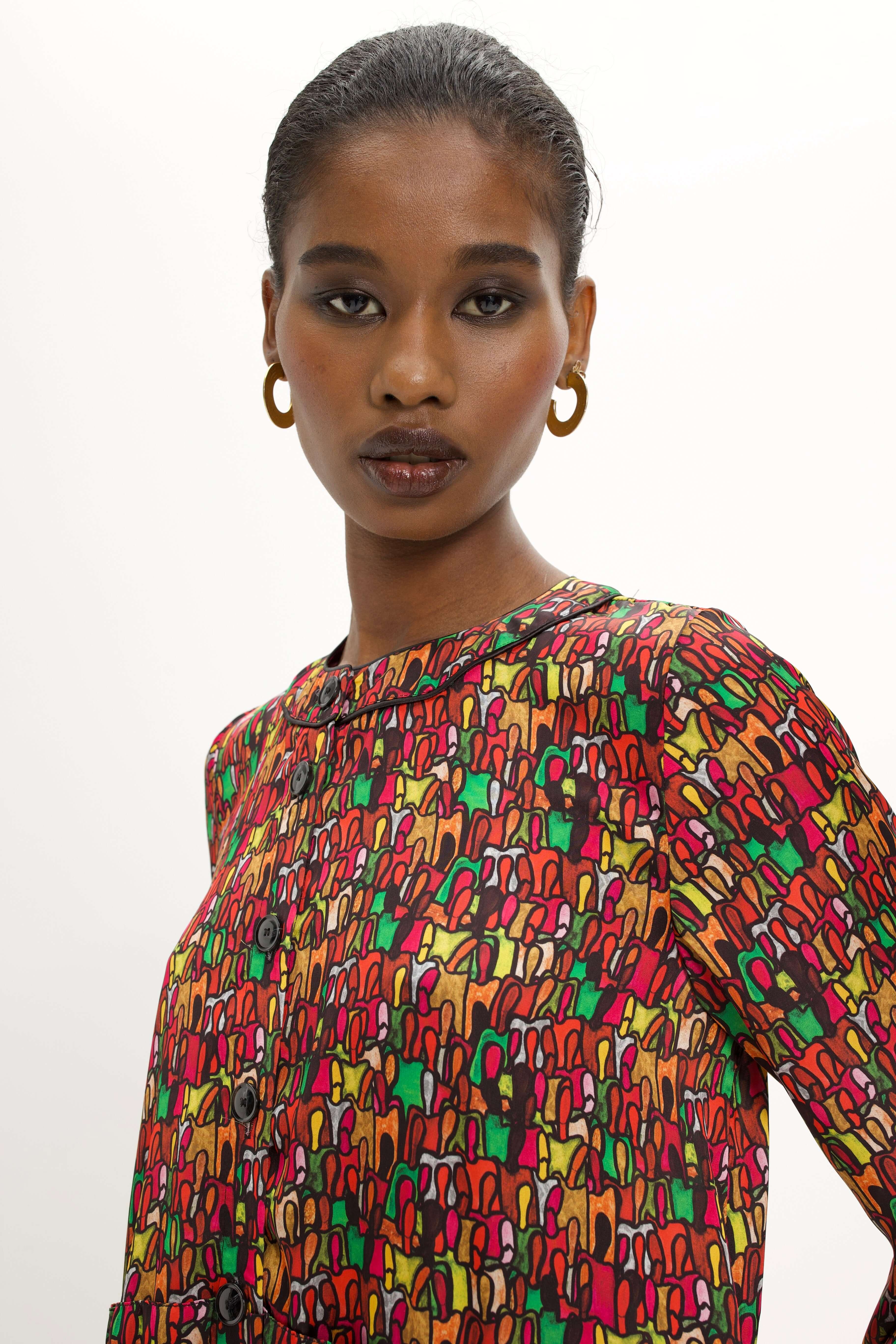 Yoka Jumpsuit in Crowd Print