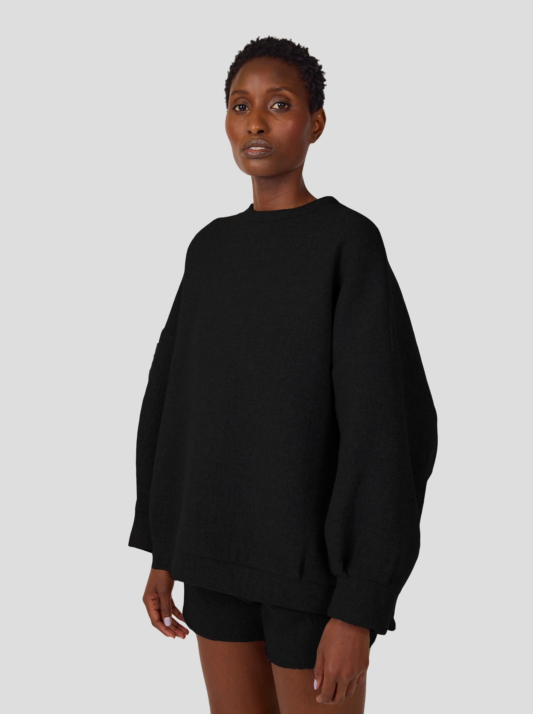 Harlem Jumper in Black Woolen Cashmere