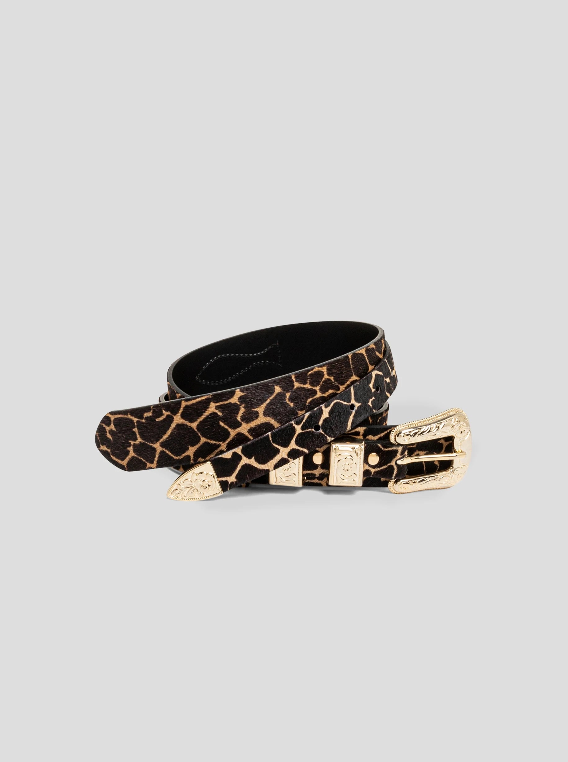 Ceinture Texane en cuir imprime Girafe