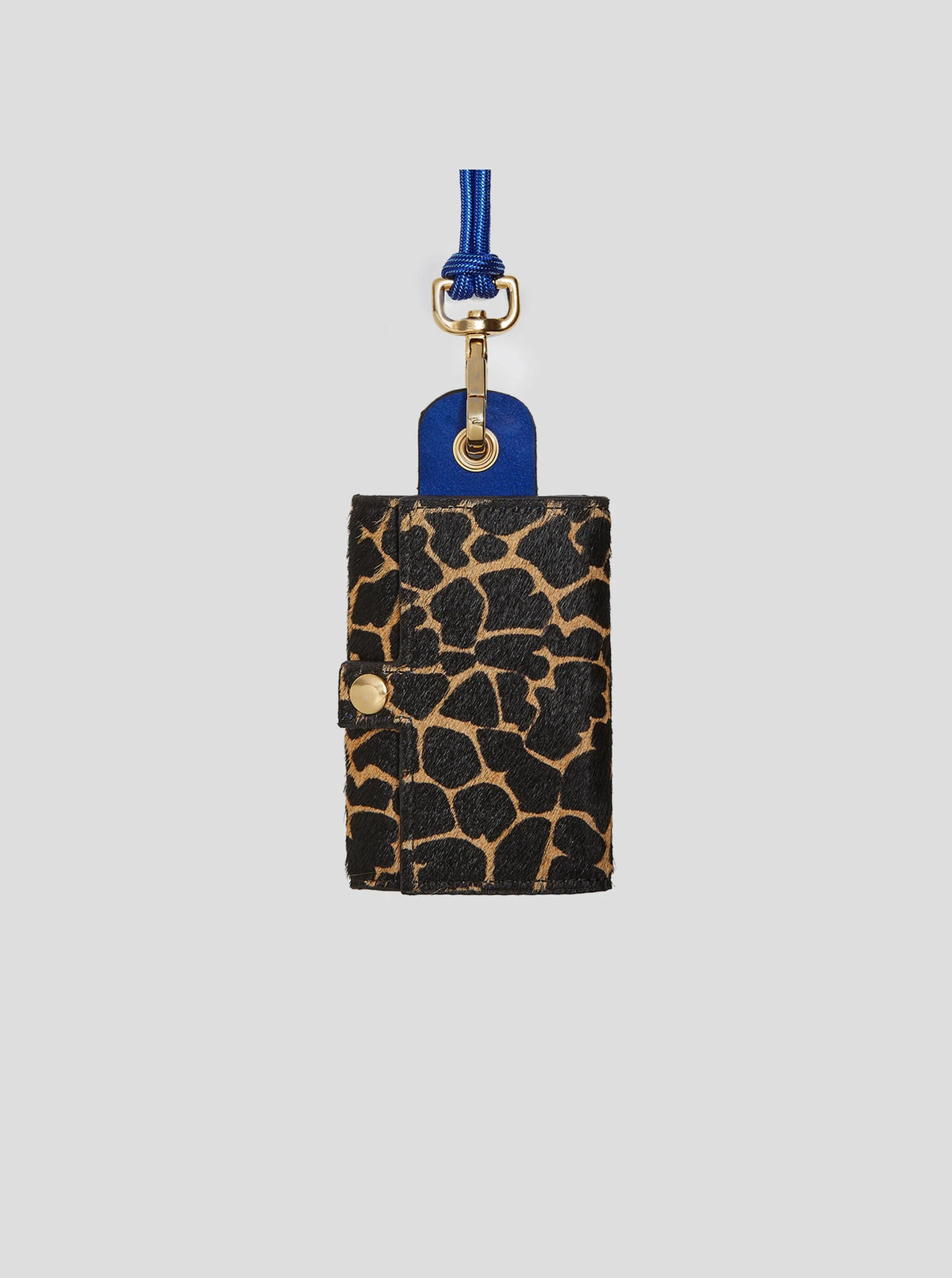 The Minis - Porte-clef à clapet en cuir imprimé girafe