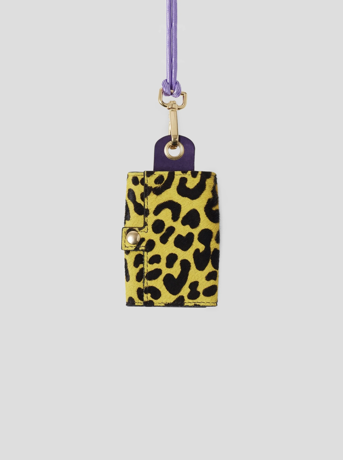 The Minis - 6 Key Holder in yellow Leopard printed leather