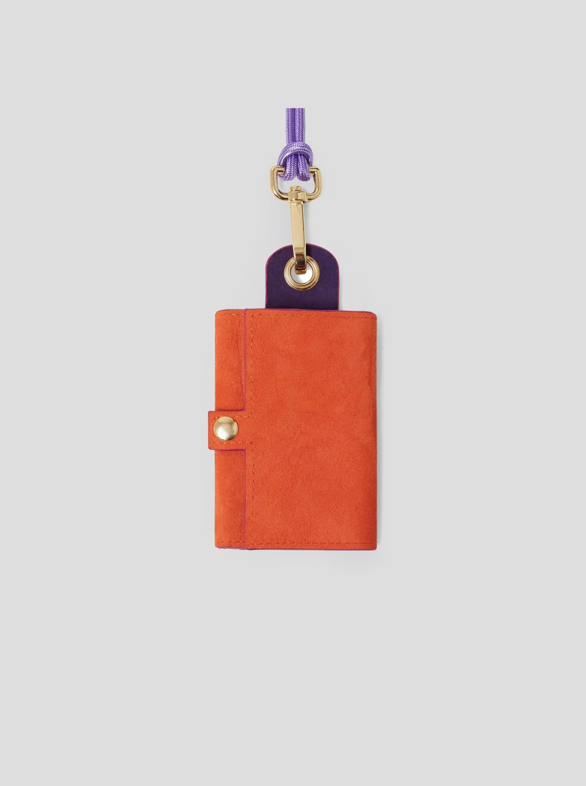 Les Minis - Porte-clé à clapet en cuir imprimé orange
