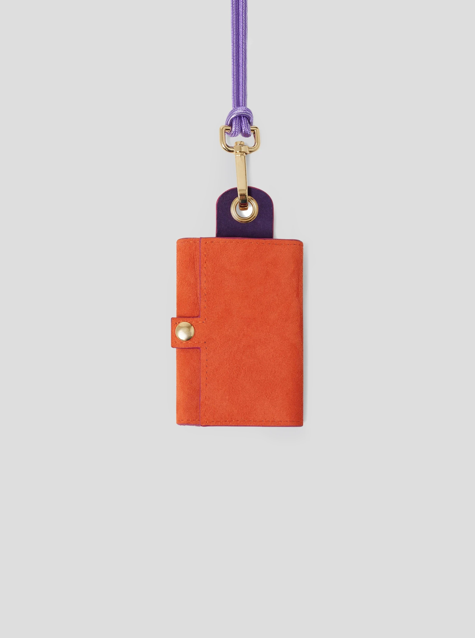 The Minis - 6 Key Holder in Orange & Purple suede