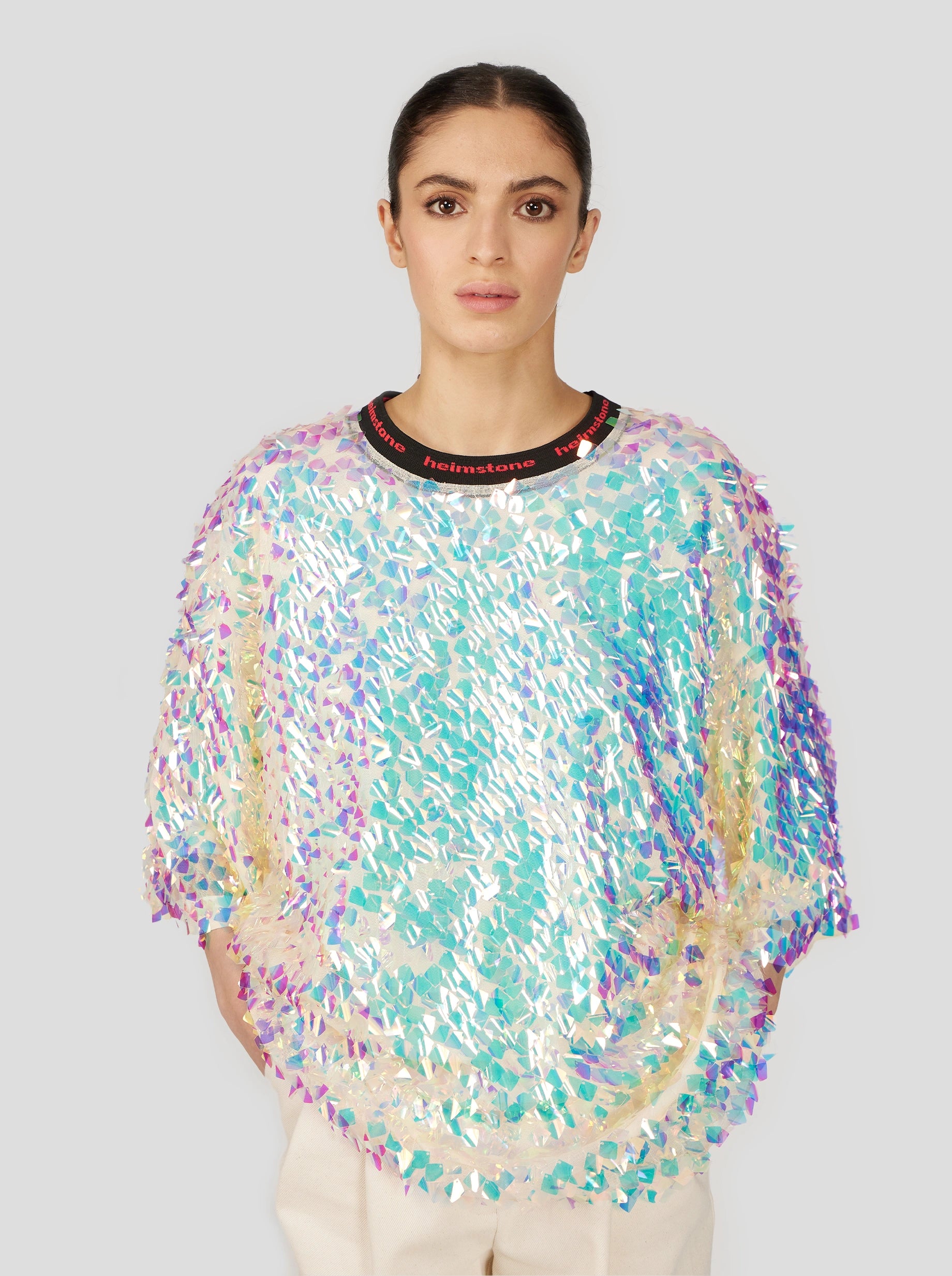 T-SHIRT BASKET EN SEQUINS STALACTITE