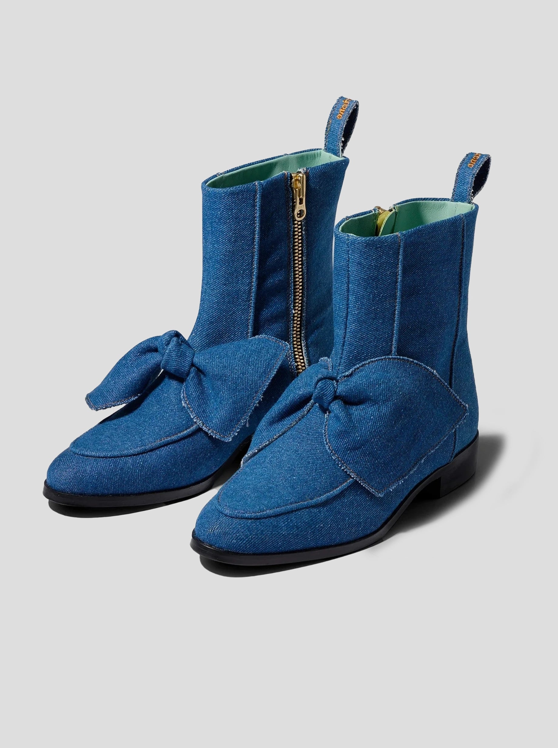 BB bottines en denim bleu