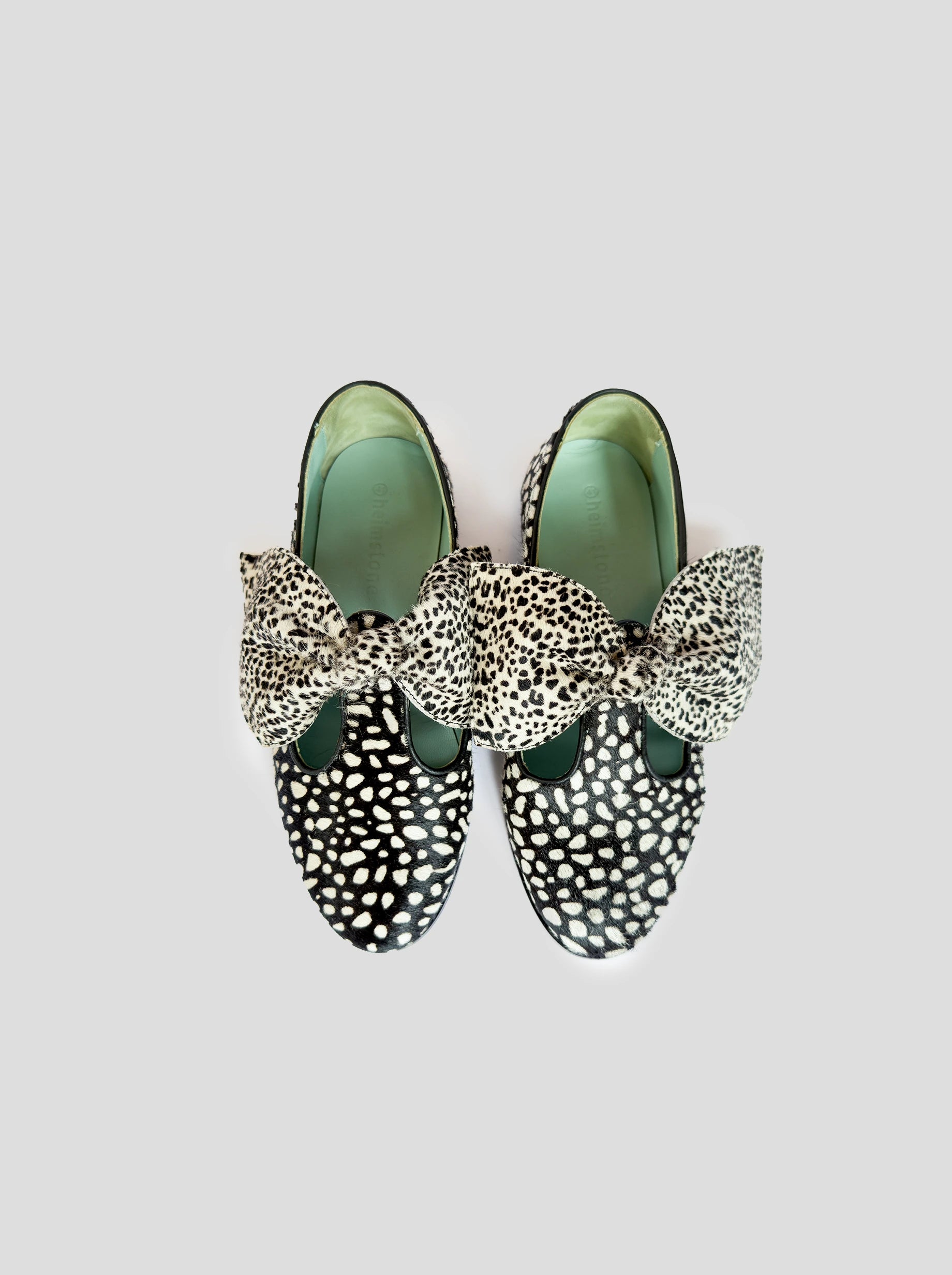 BB Ballerina Shoes in Black and White Leopard Print